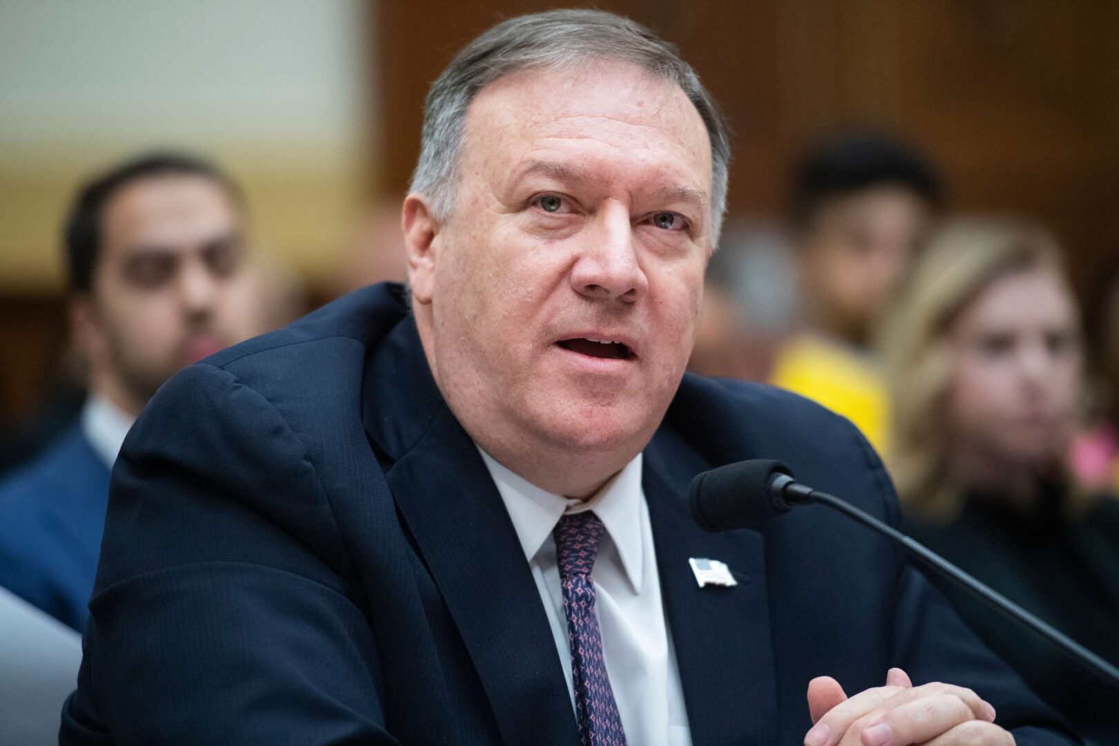 Secretary of State Mike Pompeo testifies during the House Foreign Affairs Committee hearing in Rayburn Building on Friday. 