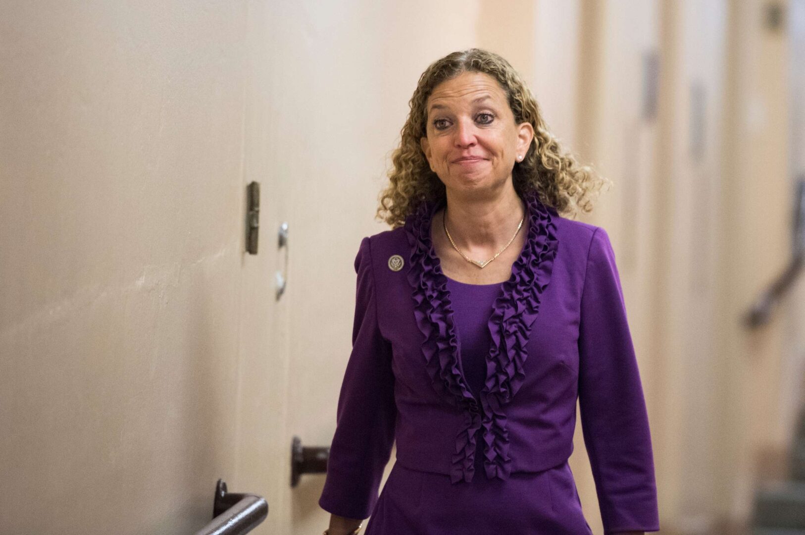 Rep. Debbie Wasserman Schultz, D-Fla., arrives for the House Democrats' caucus meeting in the Capitol in 2018.  Wasserman Schultz is in a three-way race to succeed House Appropriations Chairwoman Nita Lowey.