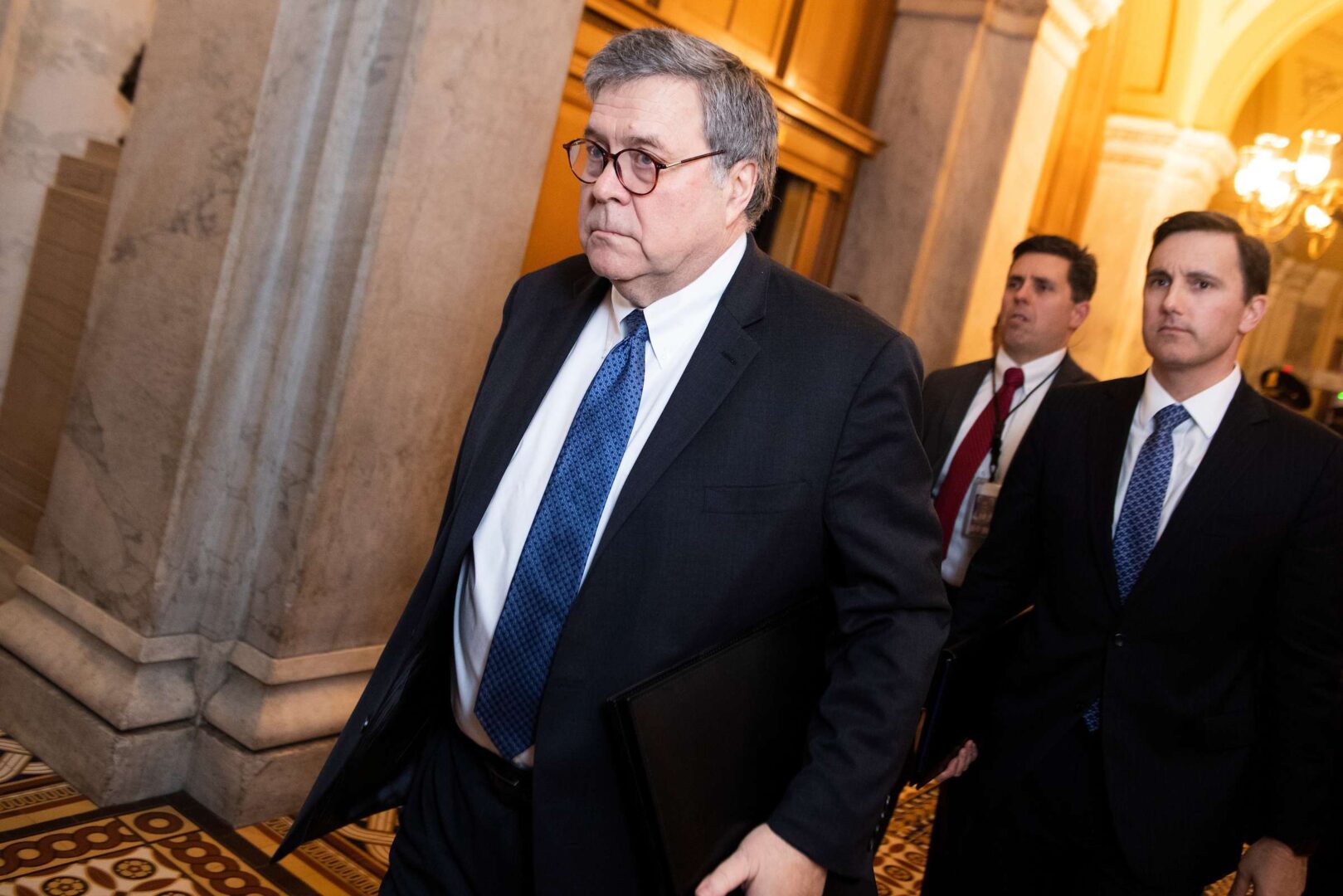 Attorney General William Barr was at the Capitol Tuesday to discuss surveillance authorities.