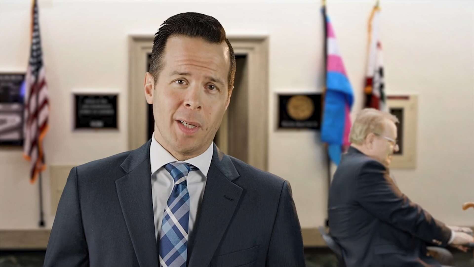 Utah Republican candidate Trent Christiansen removed scenes from a campaign ad that featured actors playing members of Congress in wheelchairs and on hospital beds. The move came on the same day the incumbent he wants to oust, Rep. Ben McAdams, revealed a positive test for coronavirus.