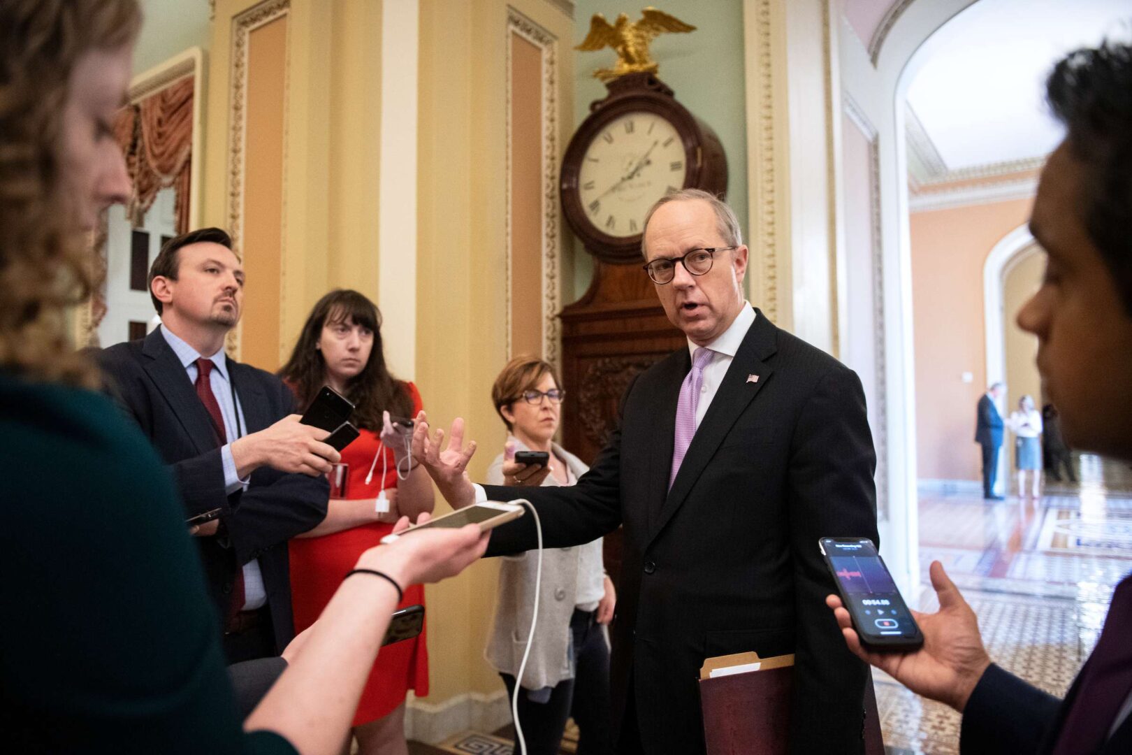 White House Legislative Affairs Director Eric Ueland announced the agreement on the coronavirus stimulus package, which was later confirmed by Senate leaders.