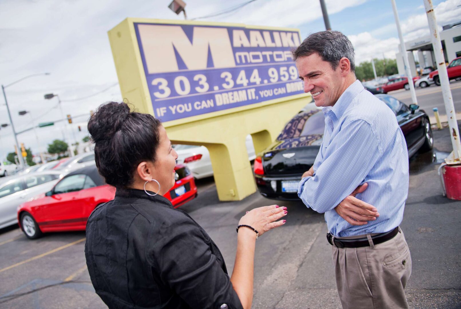 Unlike during his 2014 campaign for the House, above, Colorado Senate candidate Andrew Romanoff says it's impossible to go out and campaign face-to-face during the coronavirus pandemic. But he and other Democratic hopefuls waging uphill campaigns say they see no need to stop trying.