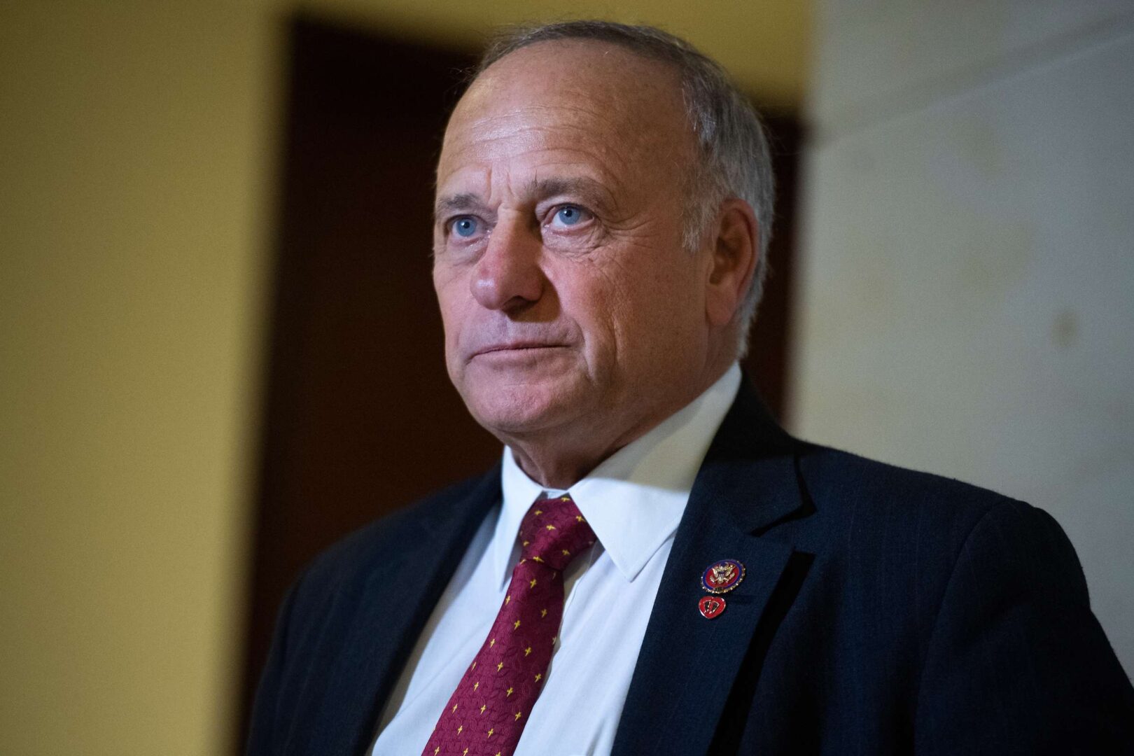 Rep. Steve King, R-Iowa, is one of three House members facing competitive races who opposed a bill early Saturday to respond to the coronavirus outbreak.