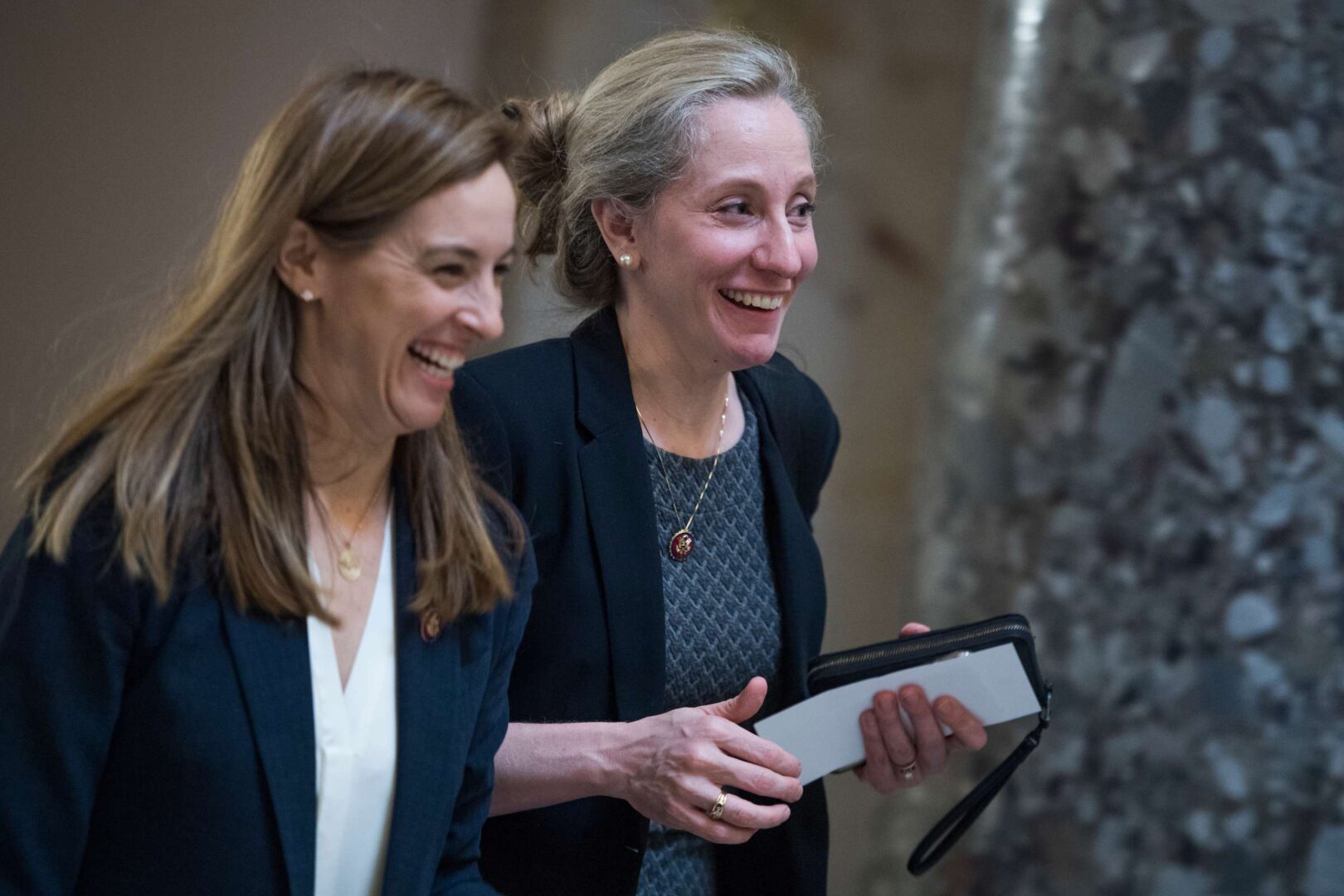 Democratic Reps. Abigail Spanberger of Virginia, right, and Mikie Sherrill of New Jersey won districts in 2018 that had been solidly Republican.