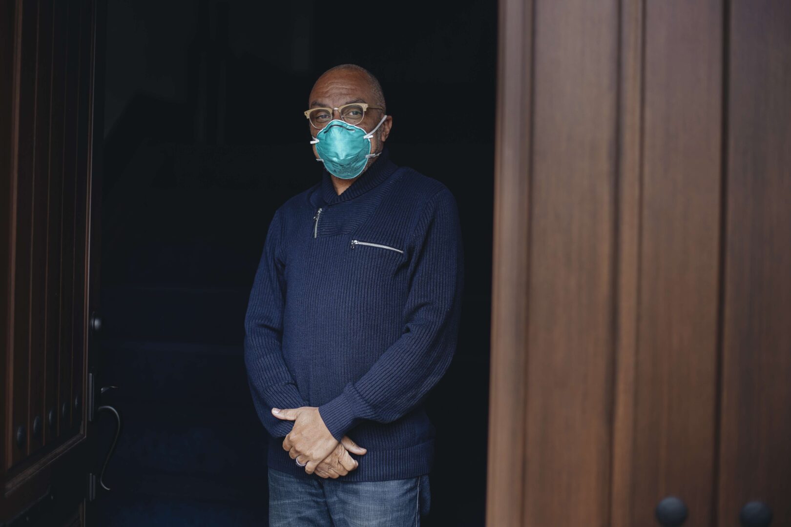 Common Council President Darius G. Pridgen has tested positive for coronavirus. He stands for a portrait at his home  in Buffalo, N.Y., on March 31.
(Libby March via Getty Images)