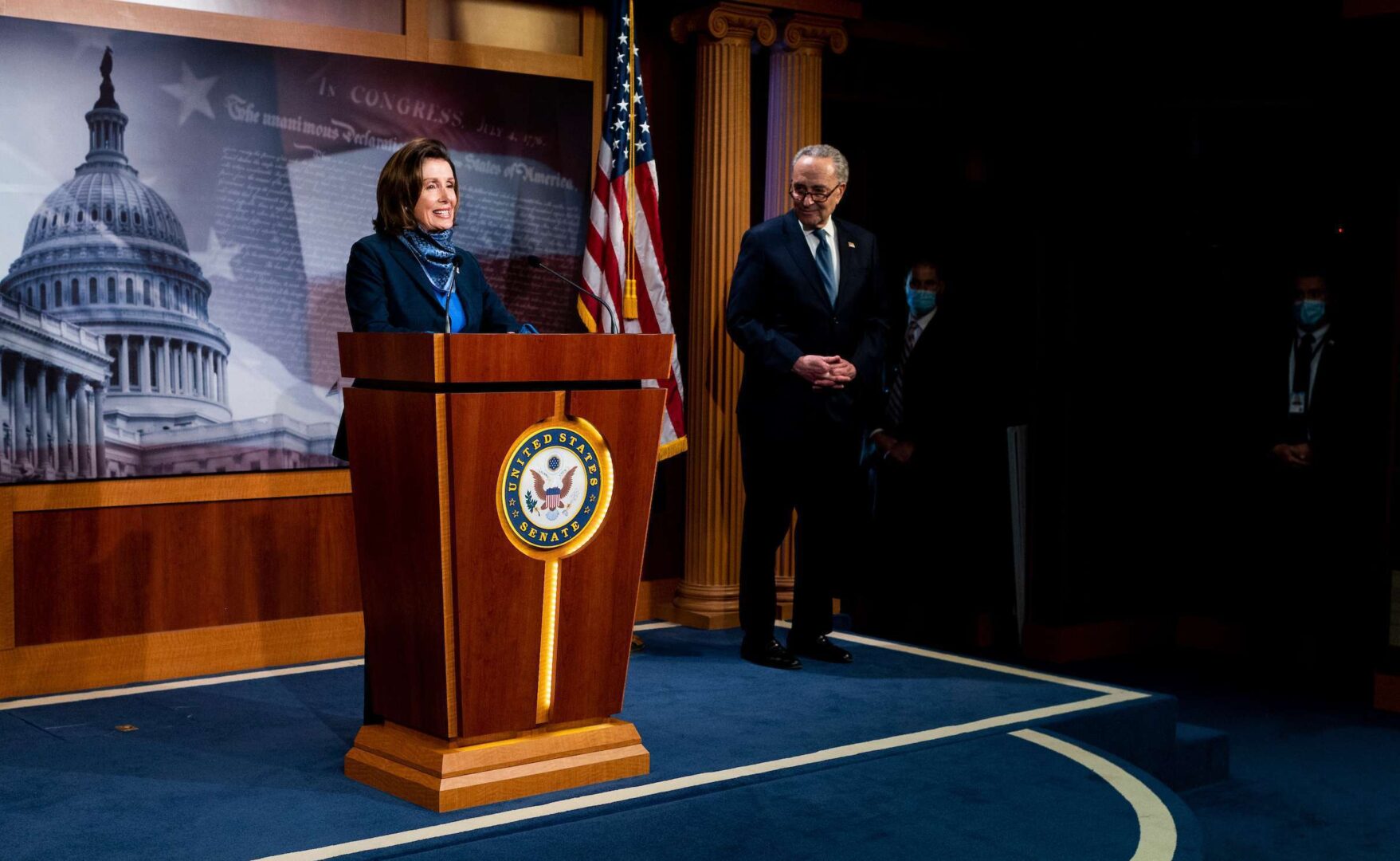 Speaker Nancy Pelosi, D-Calif., has backed away from a plan to change House rules to allow proxy voting and will instead work with Republicans on the path forward.