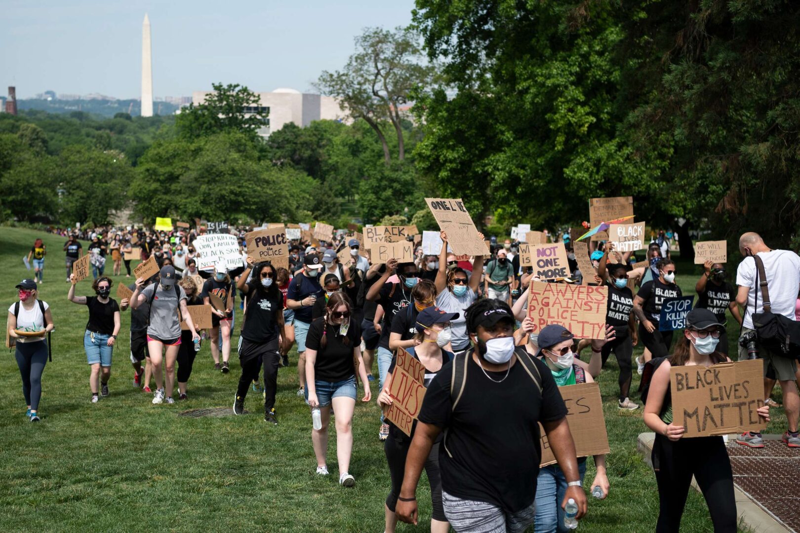 UNITED STATES - JUNE 3: More than a thousand demonstrators march from Freedom Plaza to the Capitol as they protest the death of George Floyd outside of the Capitol in Washington on Wednesday, June 3, 2020. (Photo by Caroline Brehman/CQ Roll Call)
