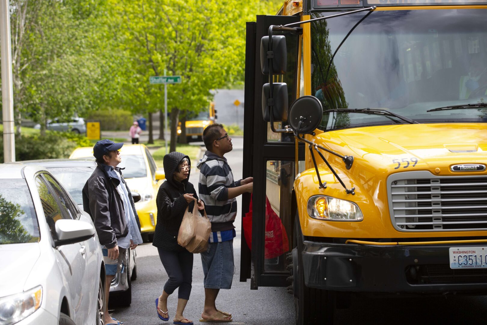 The closing of schools during the COVID-19 pandemic left school nutrition workers needing other ways to get meals to students. In Seattle, the public schools used buses to make deliveries.
