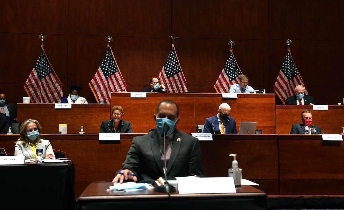 Members of the House Judiciary Committee mark up the "George Floyd Justice in Policing Act of 2020" on Wednesday. 
