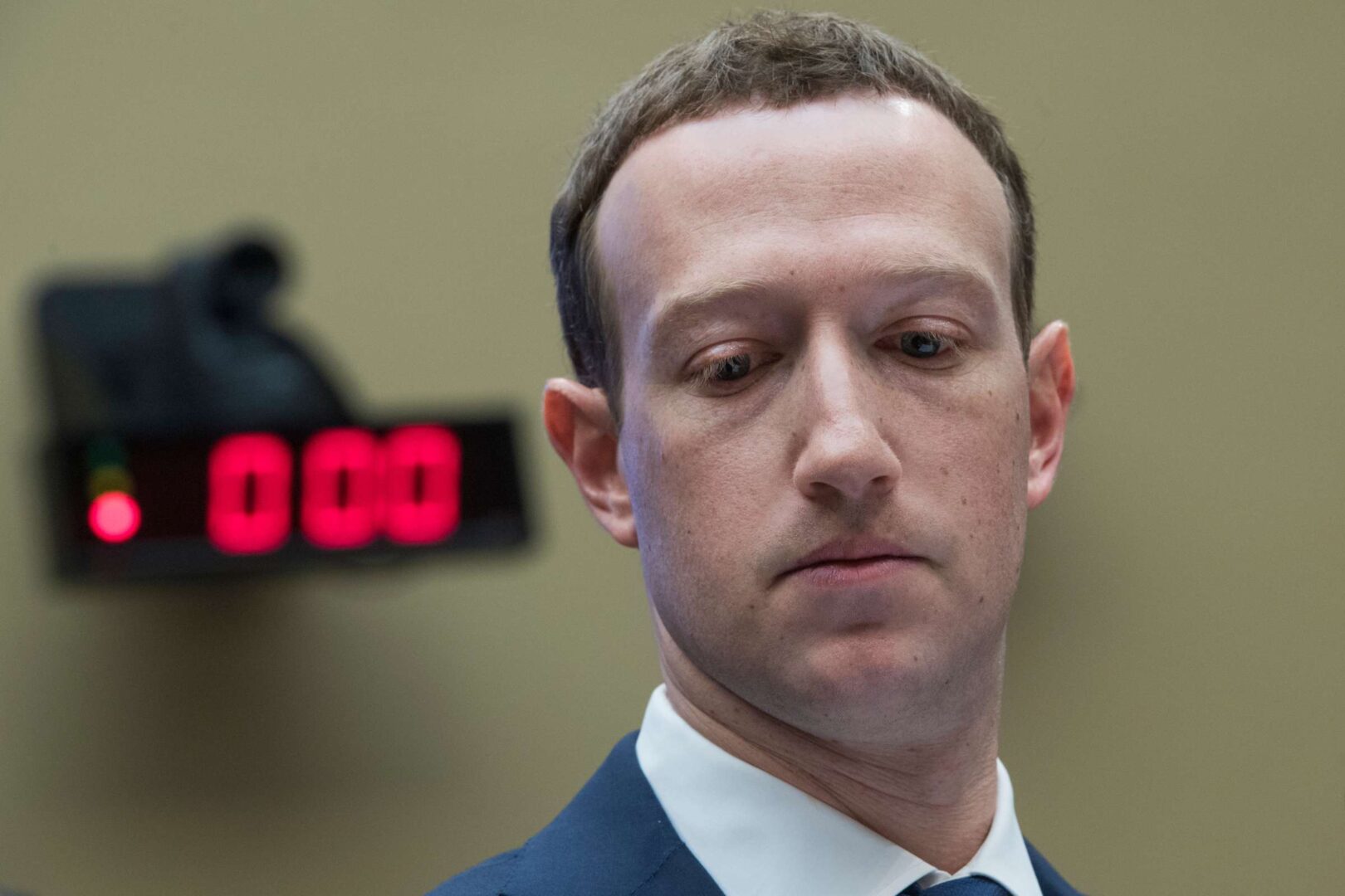 Facebook CEO Mark Zuckerberg testifies before a House committee in 2018 