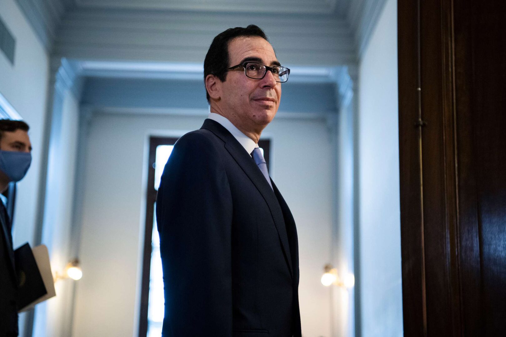 Treasury Secretary Steven Mnuchin arrives to testify before the Senate Small Business and Entrepreneurship Committee on implementation of coronavirus relief programs on June 10, 2020. 