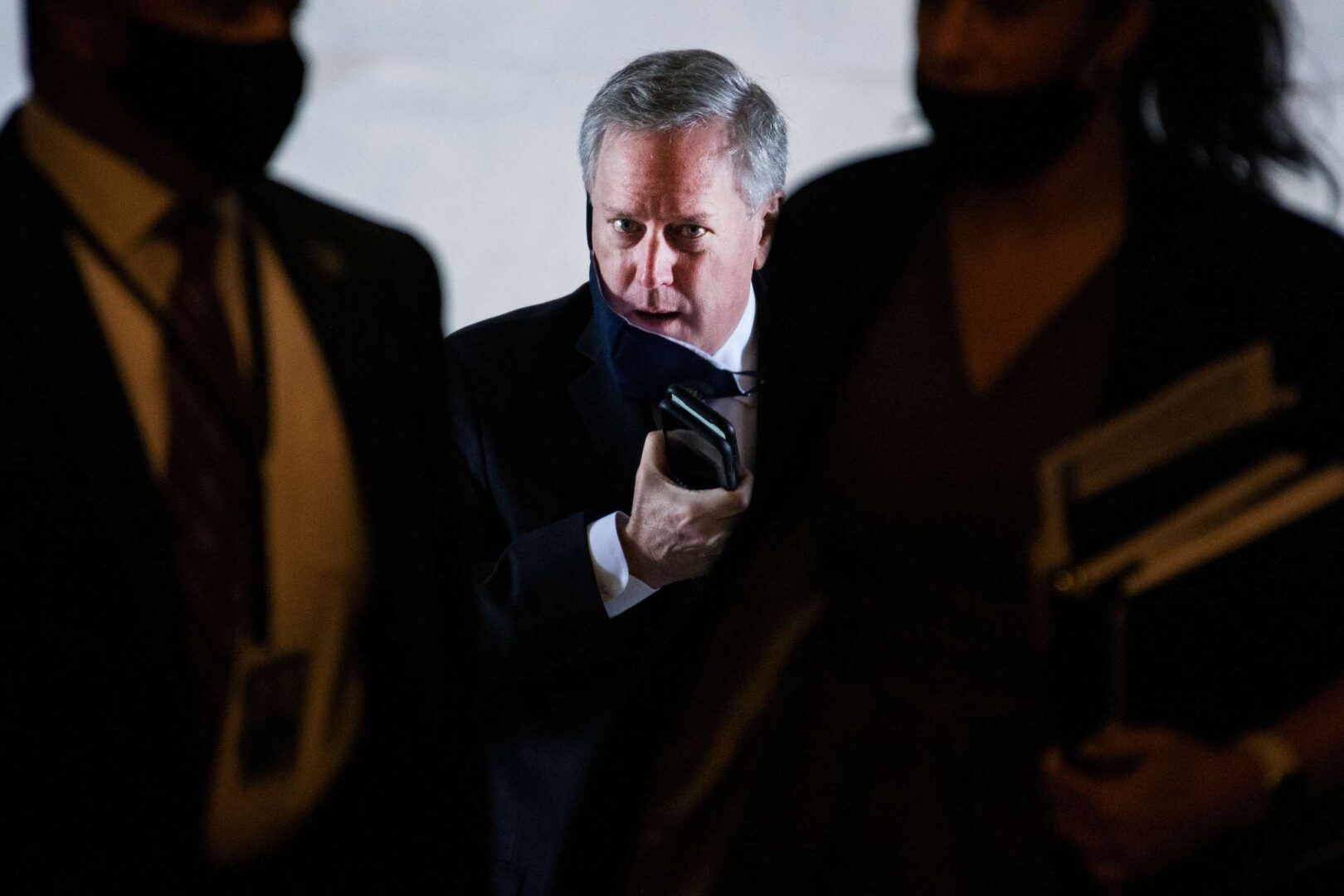 Mark Meadows, White House chief of staff, arrives at the Capitol for a meeting with Speaker Nancy Pelosi, Senate Minority Leader Chuck Schumer, D-N.Y., and Treasury Secretary Steven Mnuchin, on coronavirus aid on Tuesday, August 4, 2020. 