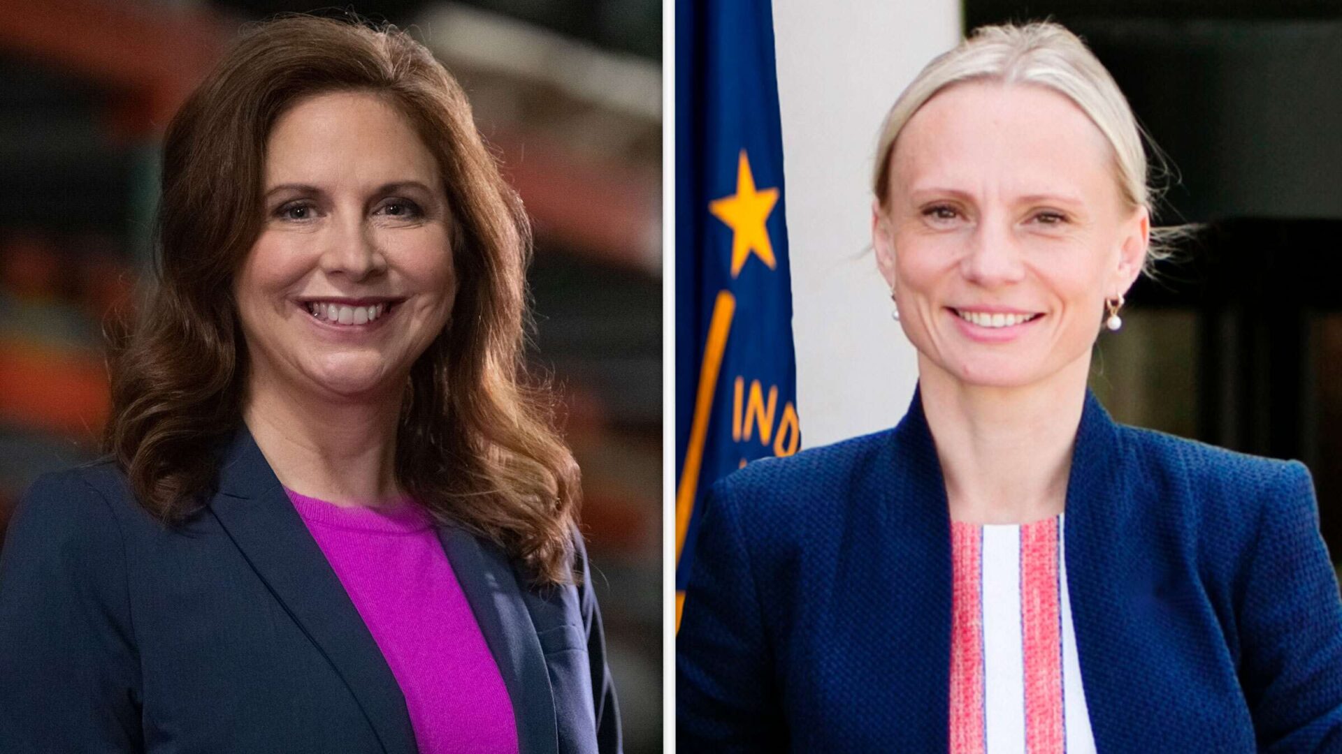 Democrat Christina Hale, left, and Republican Victoria Spartz are vying to succeed Rep. Susan W. Brooks in Indiana’s 5th District. 