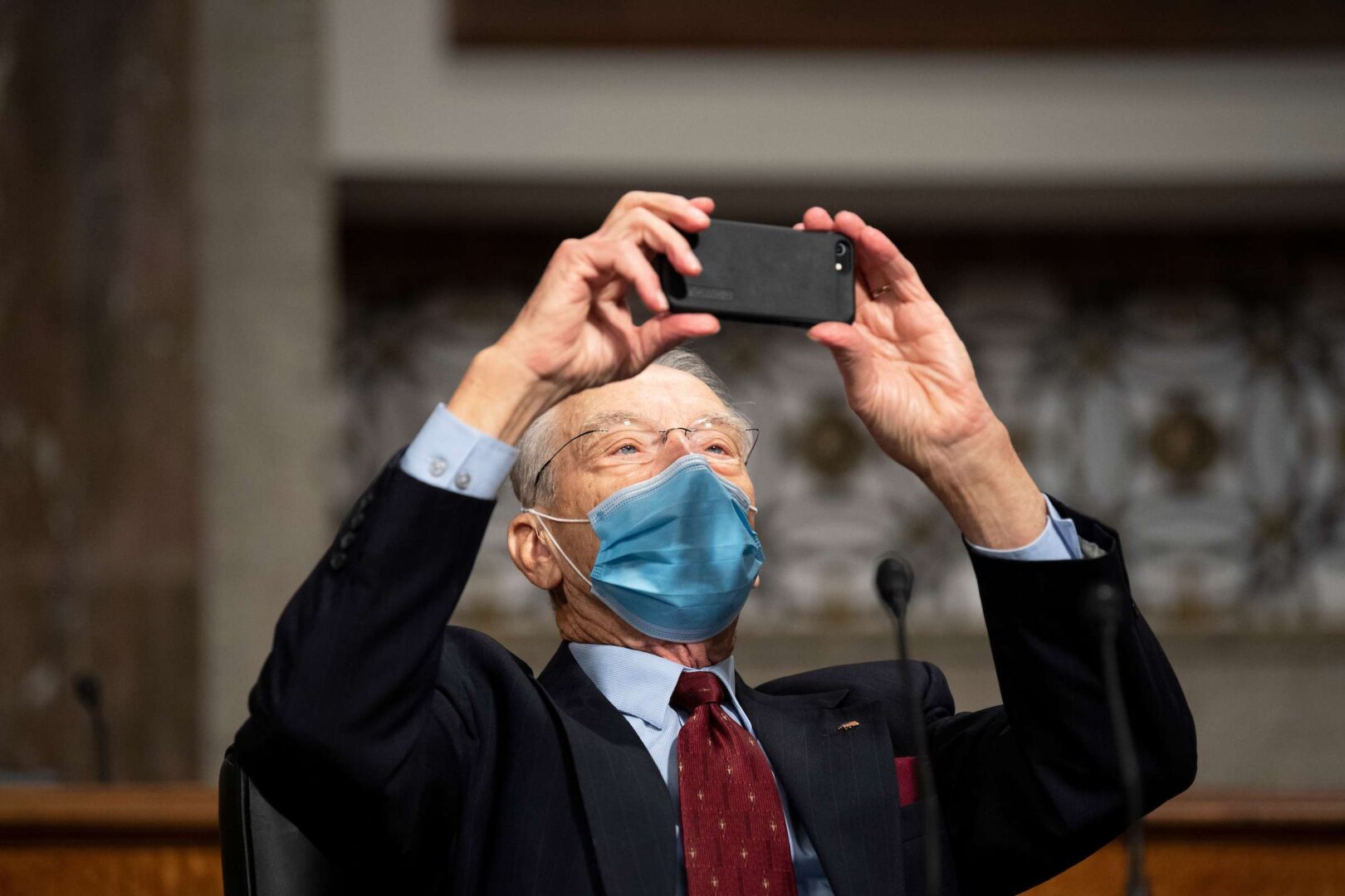 Sen. Charles E. Grassley, R-Iowa, is isolating while waiting for coronavirus test results.