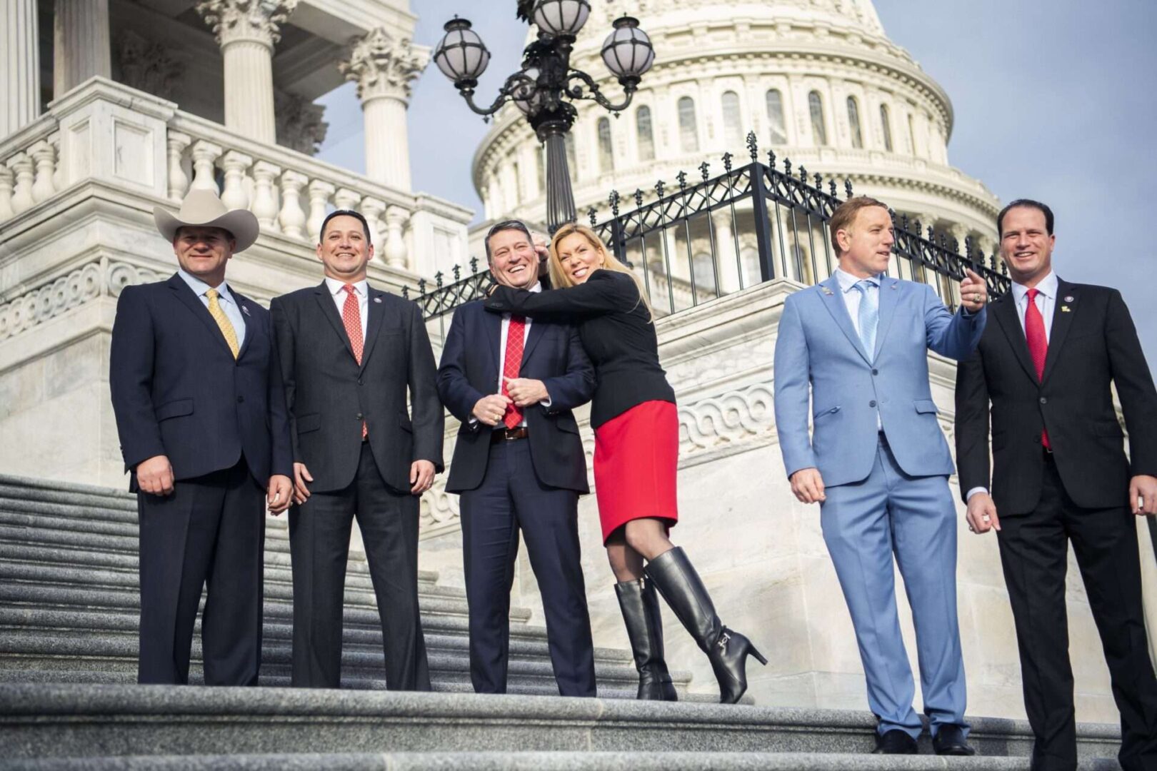 Freshman members of the Texas delegation pose for photos on the House steps Monday. Congressional Republicans outperformed the president in 2020 by focusing on legislative priorities that connected with voters, Winston writes. 