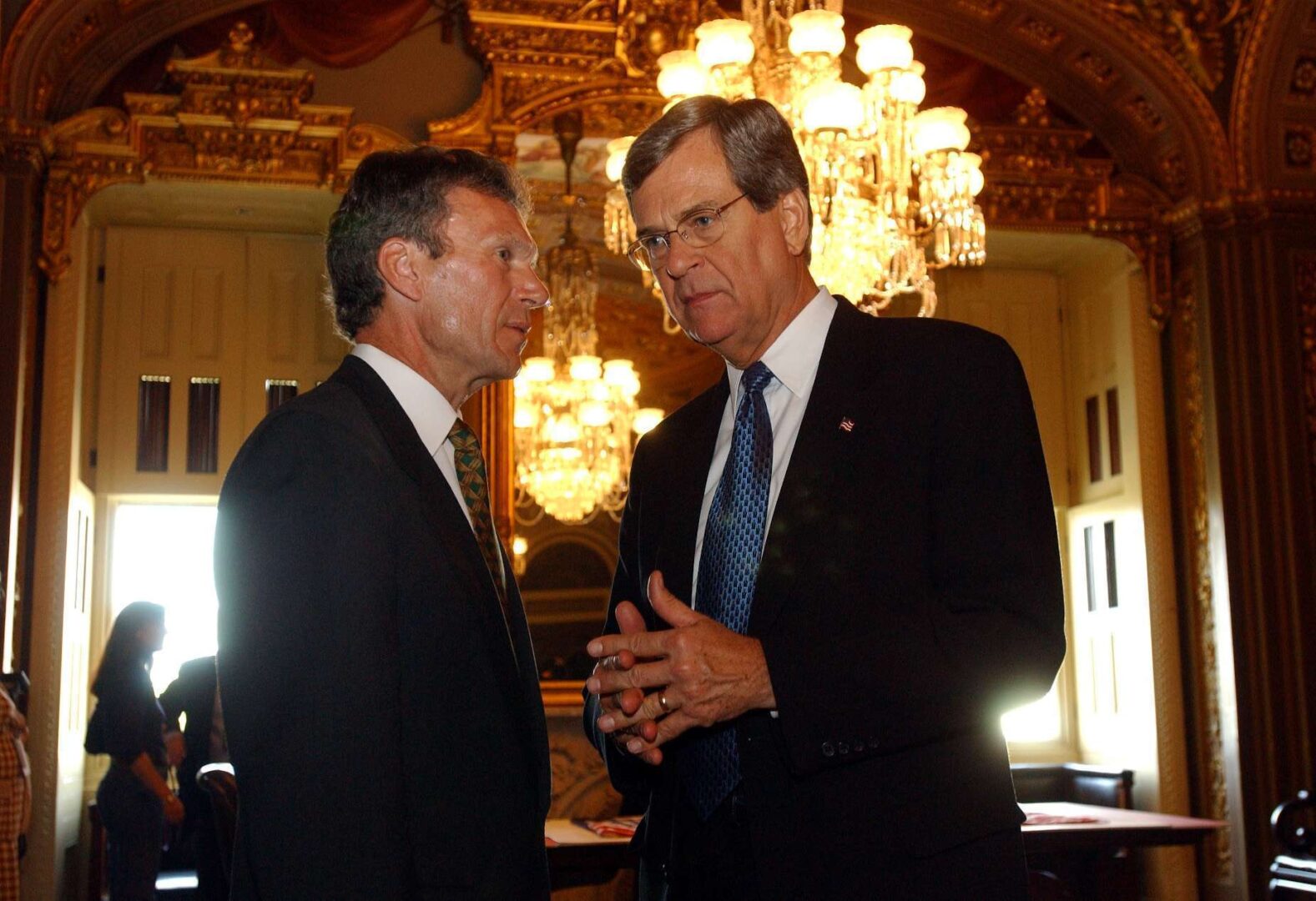 A lot has changed since Sens. Tom Daschle (left) and Trent Lott led a 50-50 Senate.