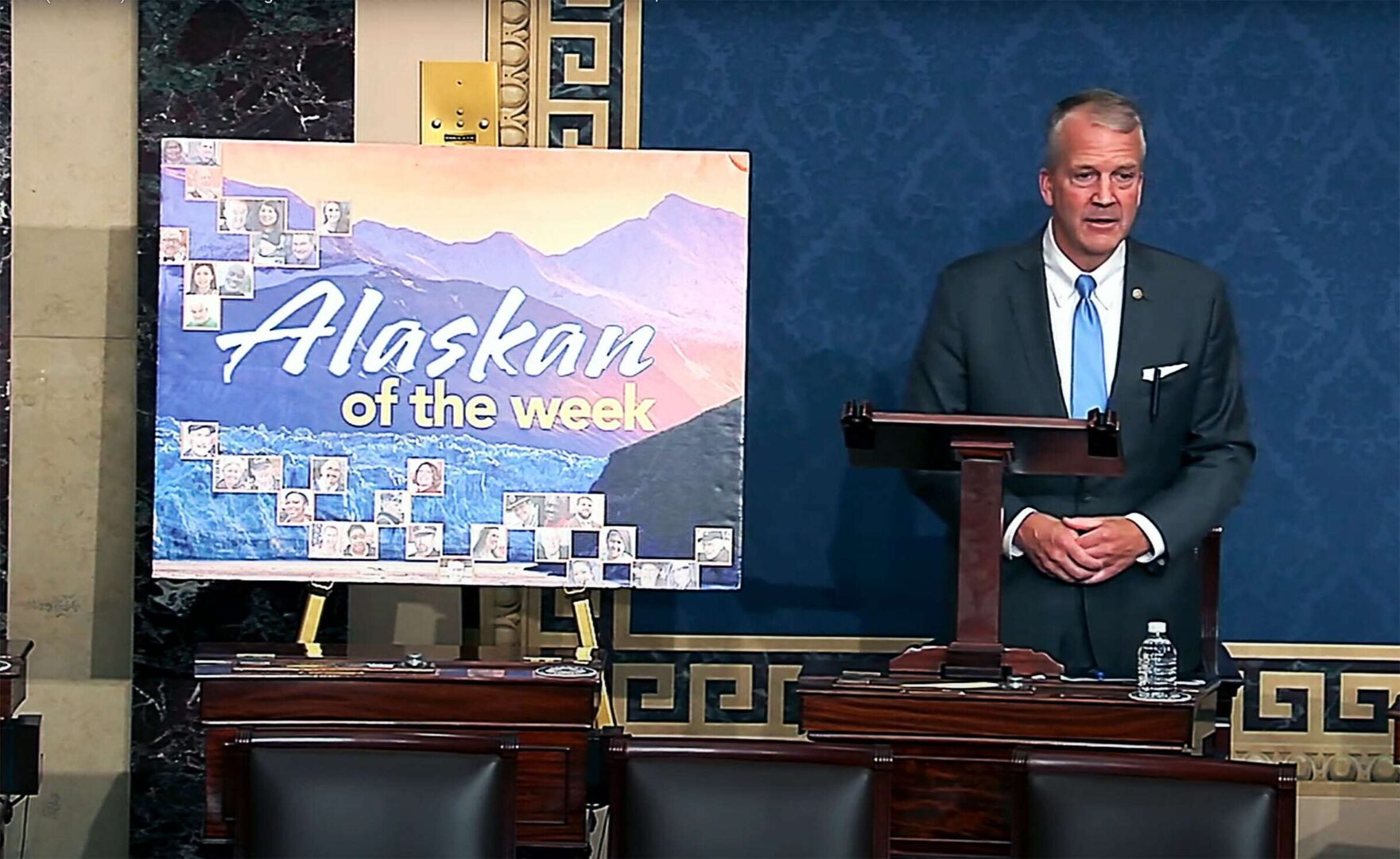 Alaska Sen. Dan Sullivan is often the last lawmaker standing on the floor at the end of the week, heaping praise on people from his home state.