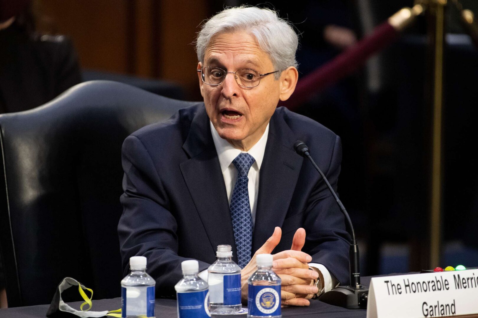 Merrick Garland speaks during his confirmation hearing to be attorney general on Feb. 22. 
