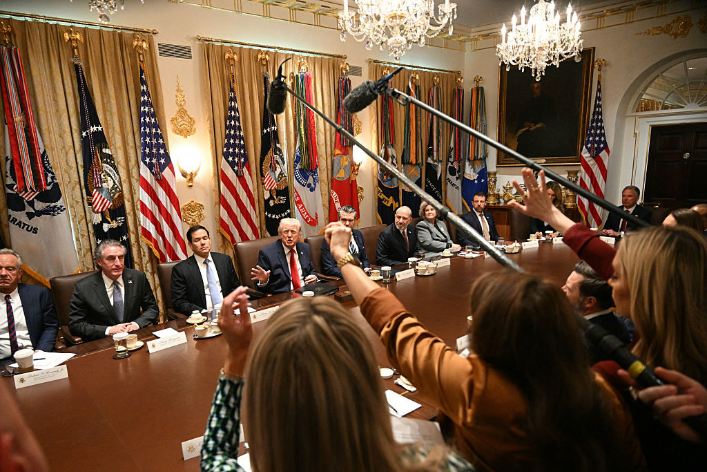 President Donald Trump speaks during a Cabinet meeting at the White House on Thursday. (Jim Watson/AFP via Getty Images)