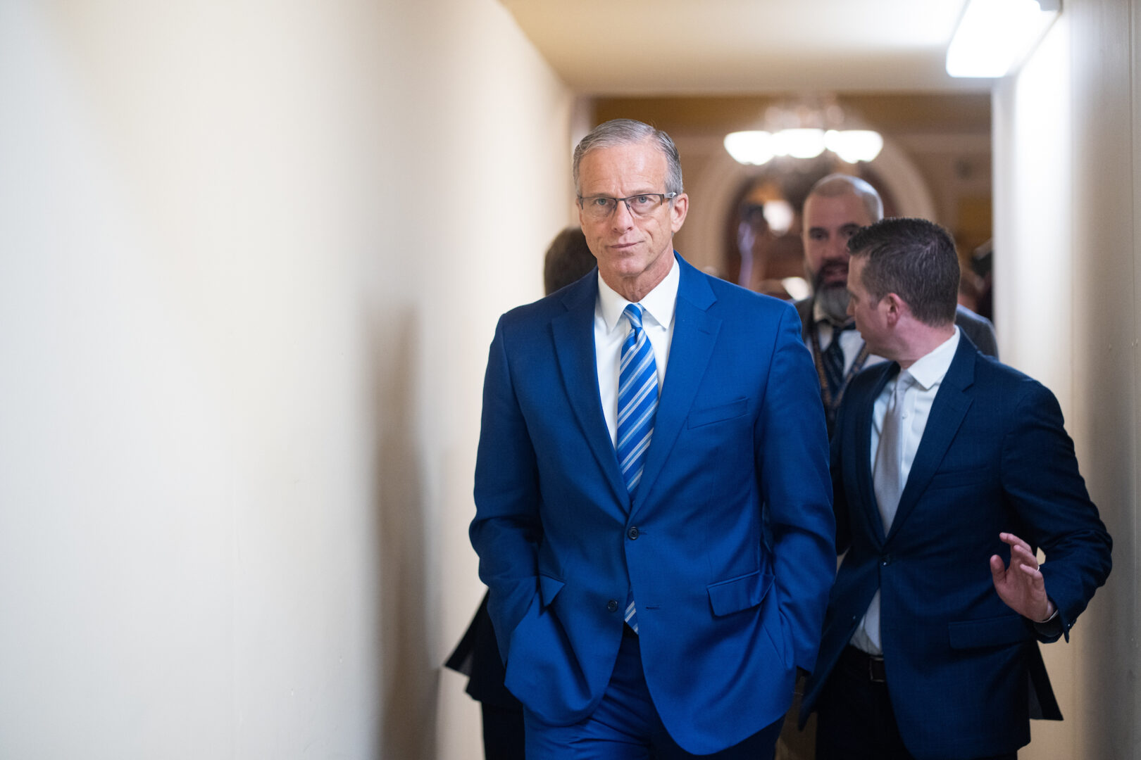 Thune said senators will have to "stare at each other" more before a deal is reached. (Bill Clark/ CQ Roll Call)