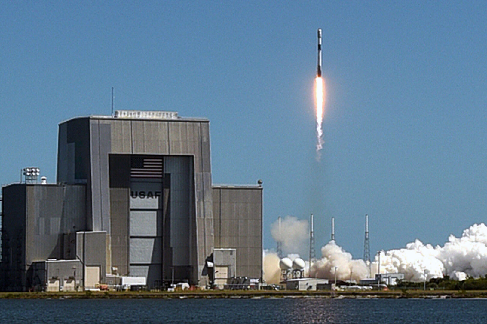 A SpaceX Falcon 9 rocket carrying a batch of 56 Starlink internet satellites launches from Cape Canaveral in Florida on March 24, 2023.