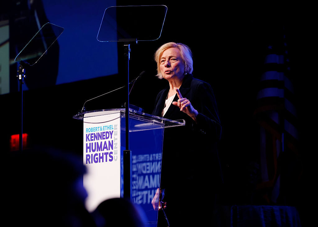 Maine Gov. Janet Mills, here speaking at an event in New York City in December, is ending her campaign for Senate. (Kevin Mazur/Getty Images for RFK Ripple Of Hope)