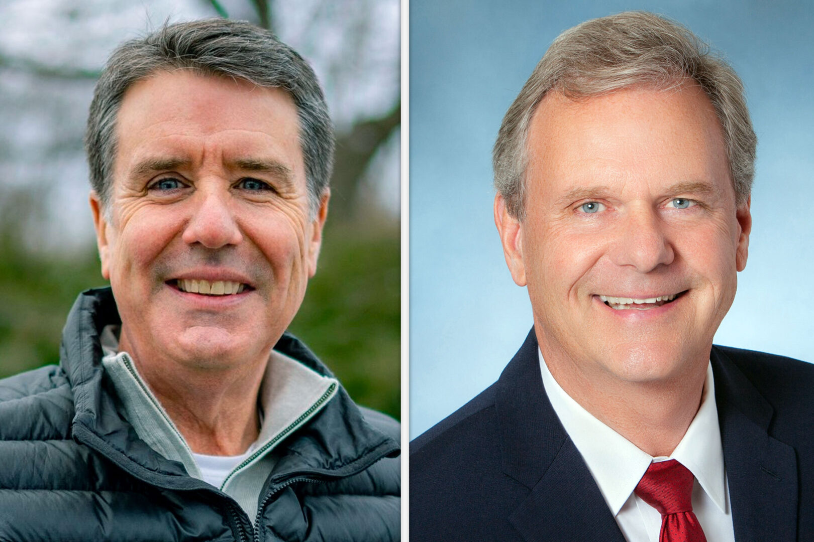 Omaha City Councilman Brinker Harding, left, and San Diego Supervisor Jim Desmond are seeking Republican-held swing seats this year. (Courtesy Brinker Harding for Congress/Facebook, Desmond for Congress/Facebook)