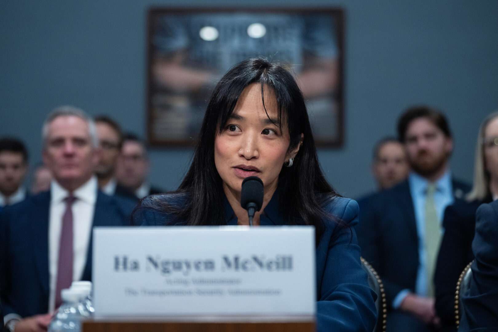 Acting TSA Administrator Ha Nguyen McNeill testifies during the House Homeland Security Appropriations Subcommittee hearing on Thursday. 