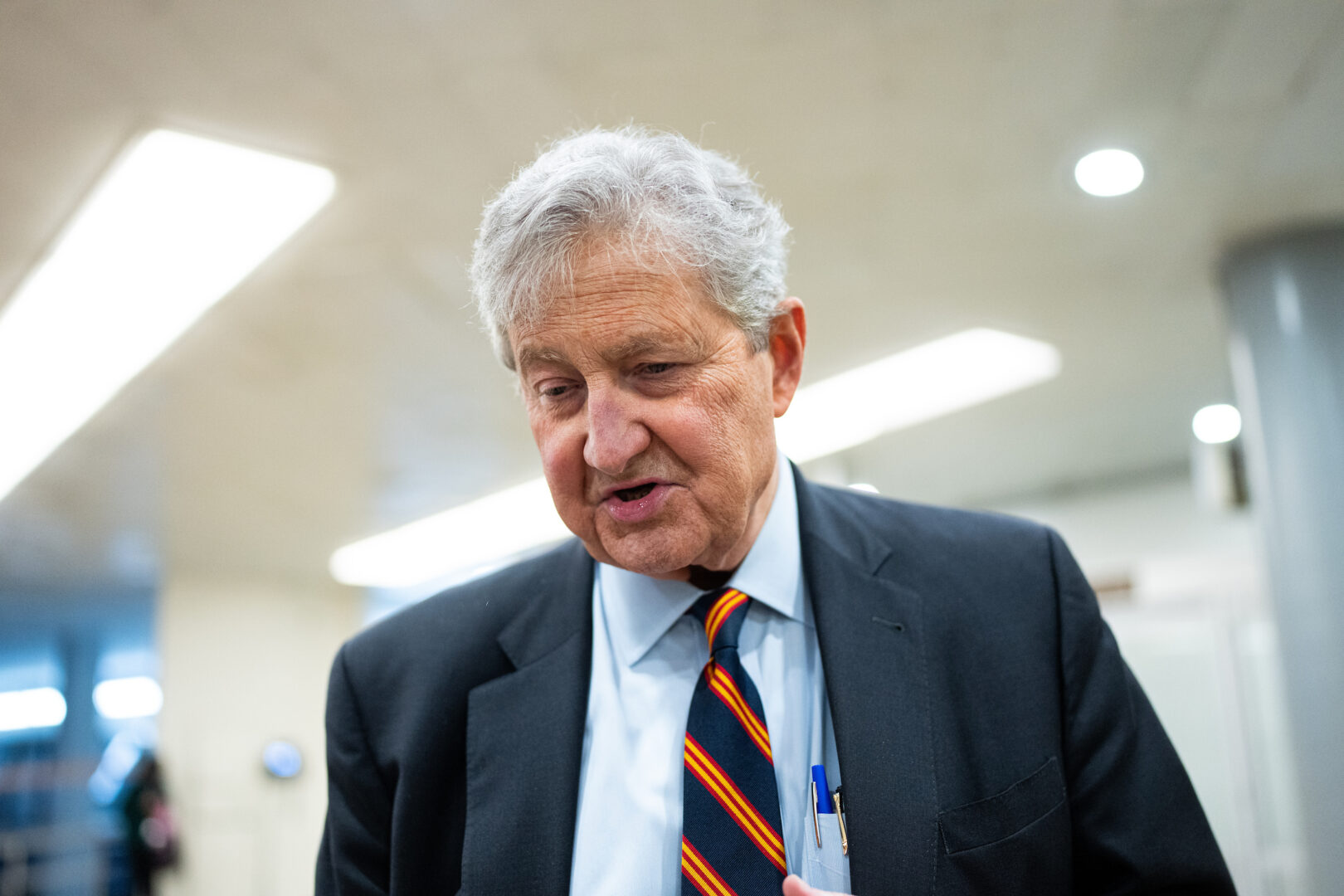Sen. John Kennedy, R-La., seen here in March, threatened to block the “vote-a-rama” from starting to call attention to amendments he was seeking to expand the reconciliation package. He relented after giving a floor speech outlining his concerns.