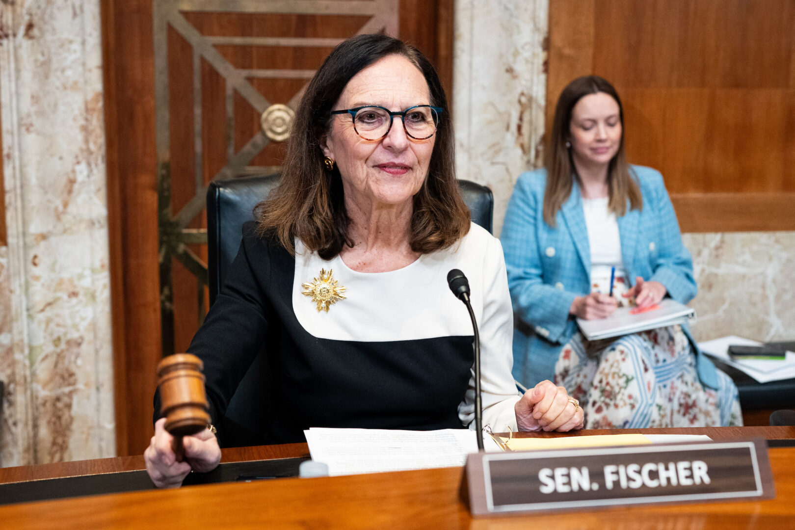 Sen. Deb Fischer, R-Neb., gavels to order the Senate Legislative Branch Appropriations Subcommittee hearing on Wednesday. (Bill Clark/CQ Roll Call)