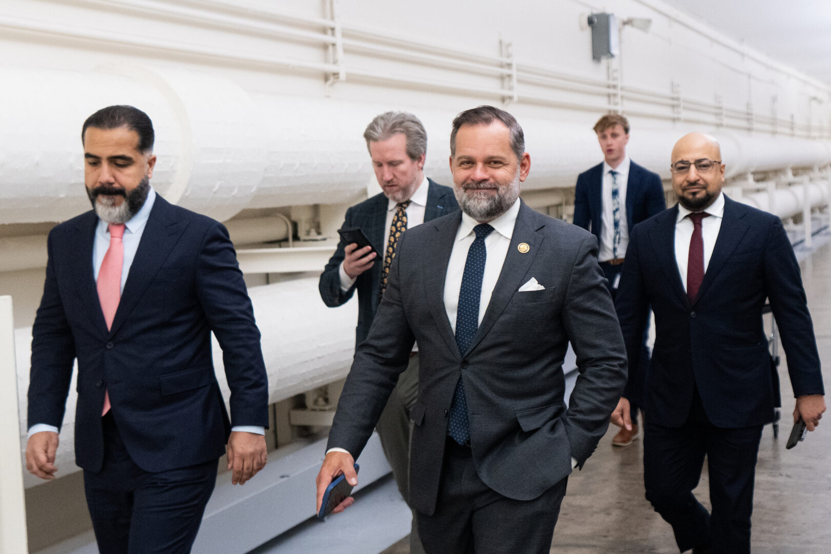 Rep. Cory Mills, R-Fla., walks through the Cannon Tunnel from the U.S. Capitol on Thursday, Jan. 22, 2026. 