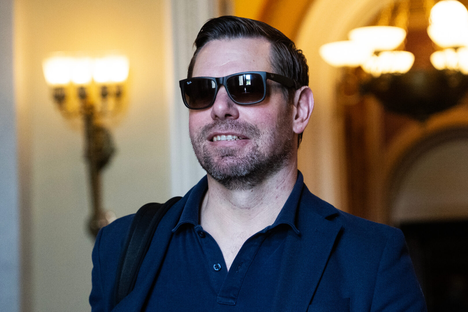 Rep. Eric Swalwell, D-Calif., is seen in the U.S. Capitol on Friday, July 14, 2023. 