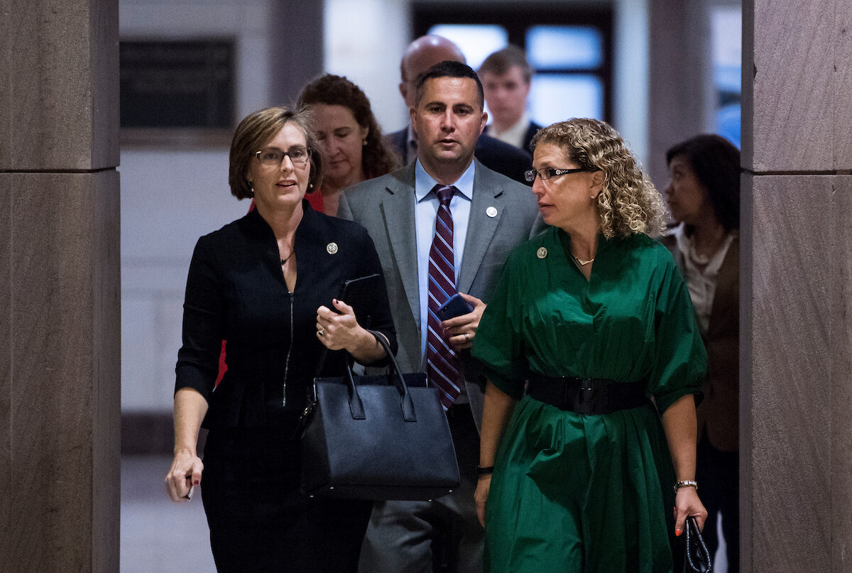 The districts of, from left, Democratic Reps. Kathy Castor, Darren Soto and Debbie Wasserman Schultz of Florida would become more Republican under Gov. Ron DeSantis' proposed congressional map. (Bill Clark/CQ Roll Call file photo)