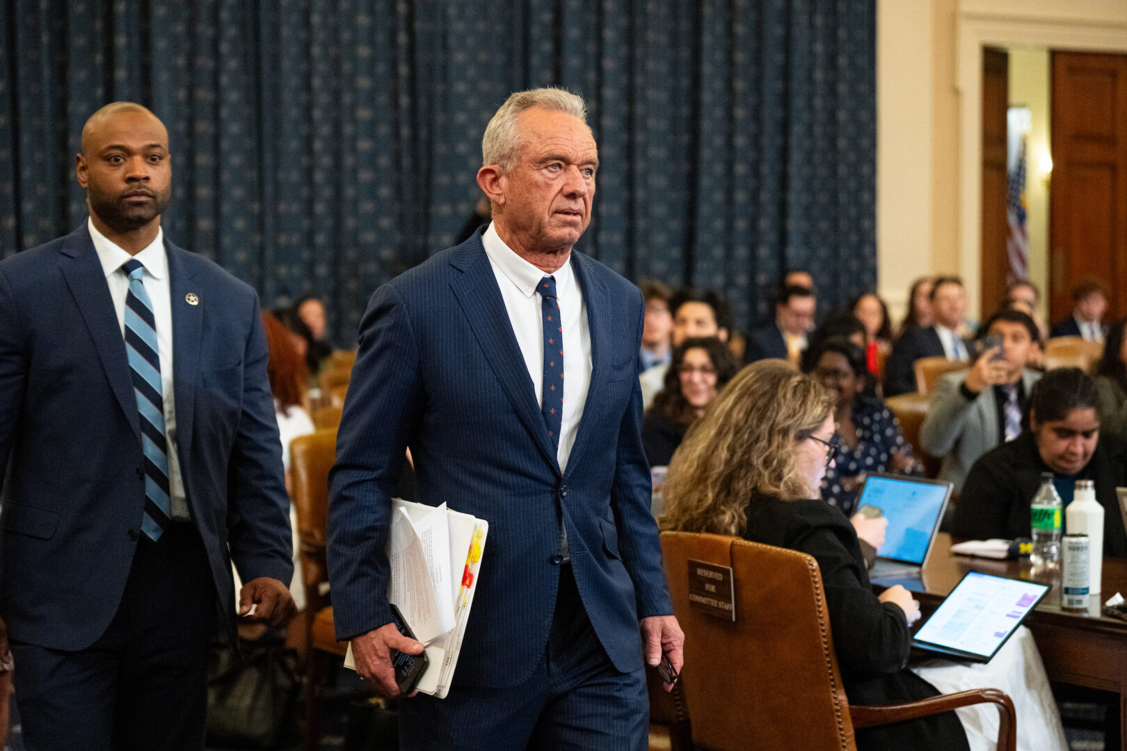 Secretary of Health and Human Services Robert F. Kennedy, Jr. arrives to testify to the House Ways and Means Committee on Thursday. Kennedy clashed with the previous CDC director.