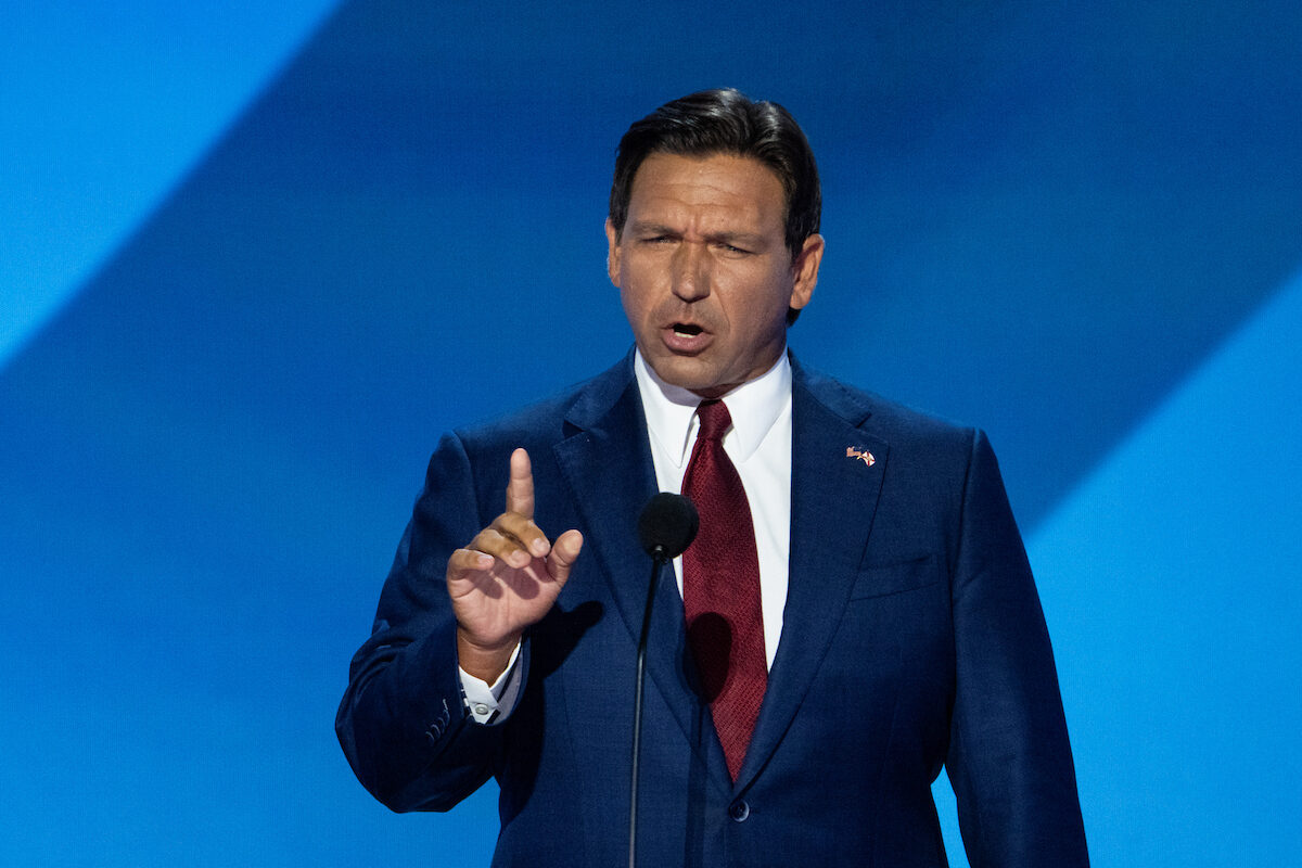 Florida Gov. Ron DeSantis, here at the 2024 Republican National Convention, signed into law a new congressional map. (Bill Clark/CQ Roll Call)