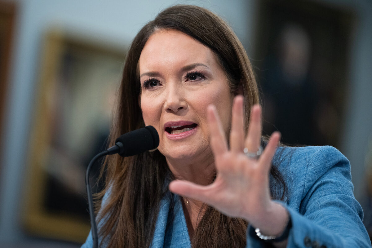 Agriculture Secretary Brooke Rollins testifies during a House Agriculture Appropriations Subcommittee hearing on her department's fiscal 2027 budget request on April 16. (Tom Williams/CQ Roll Call)