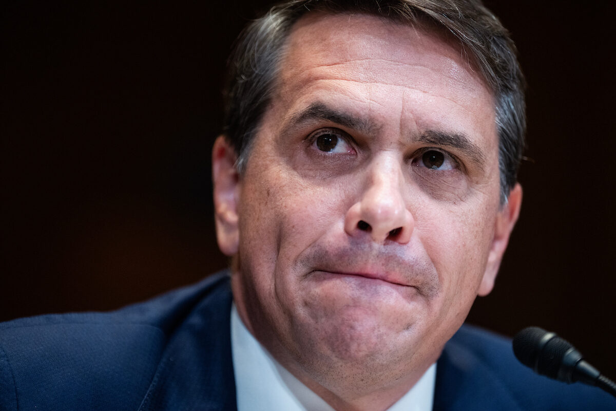 Acting Attorney General Todd Blanche testifies Tuesday during the Senate Appropriations Commerce, Justice, Science and Related Agencies Subcommittee hearing.  