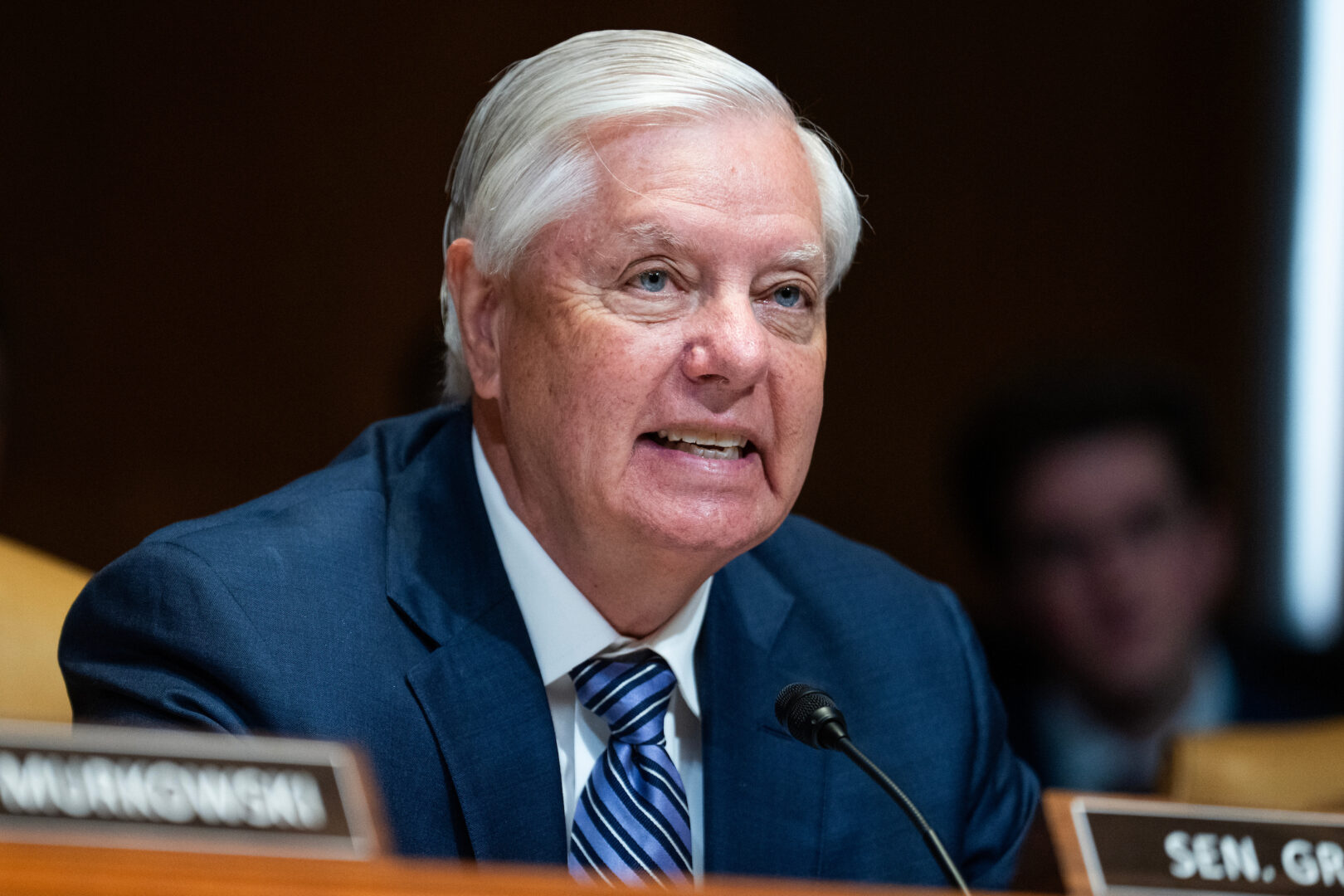 Senate Budget Chairman Lindsey Graham, R-S.C., suggested the ballroom security funding may have to be included in a third reconciliation bill at some later date. (Tom Williams/CQ Roll Call)