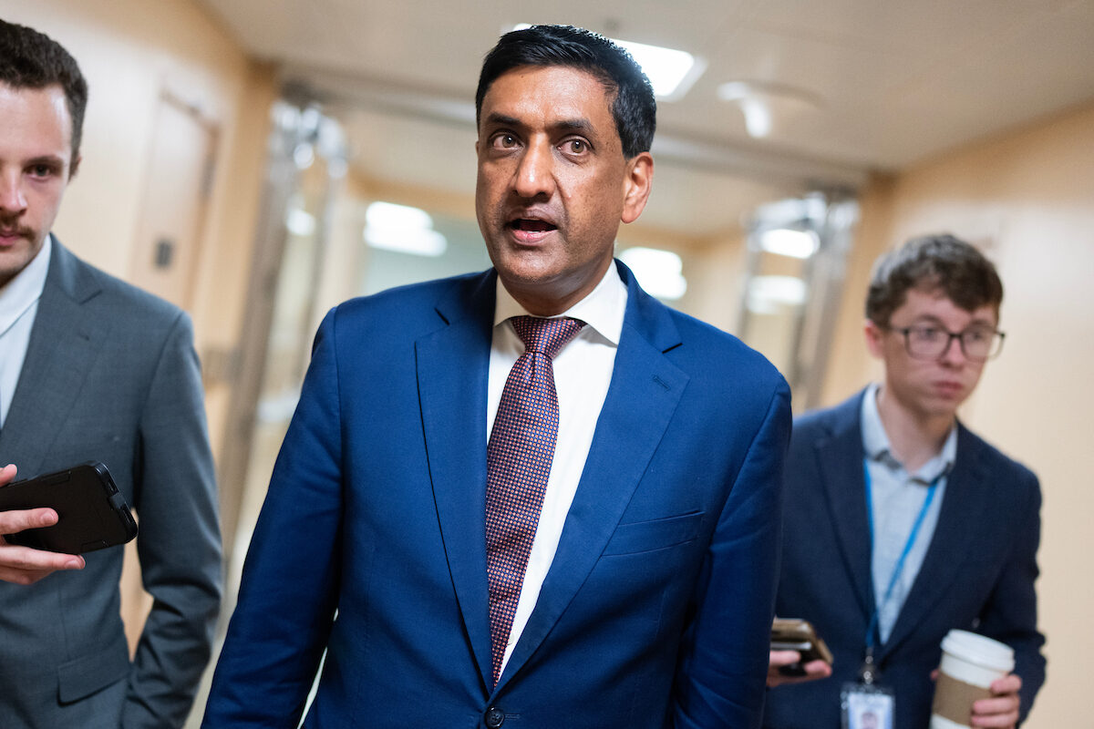 Rep. Ro Khanna, D-Calif., is seen in the Senate subway on Dec. 9. (Tom Williams/CQ Roll Call)