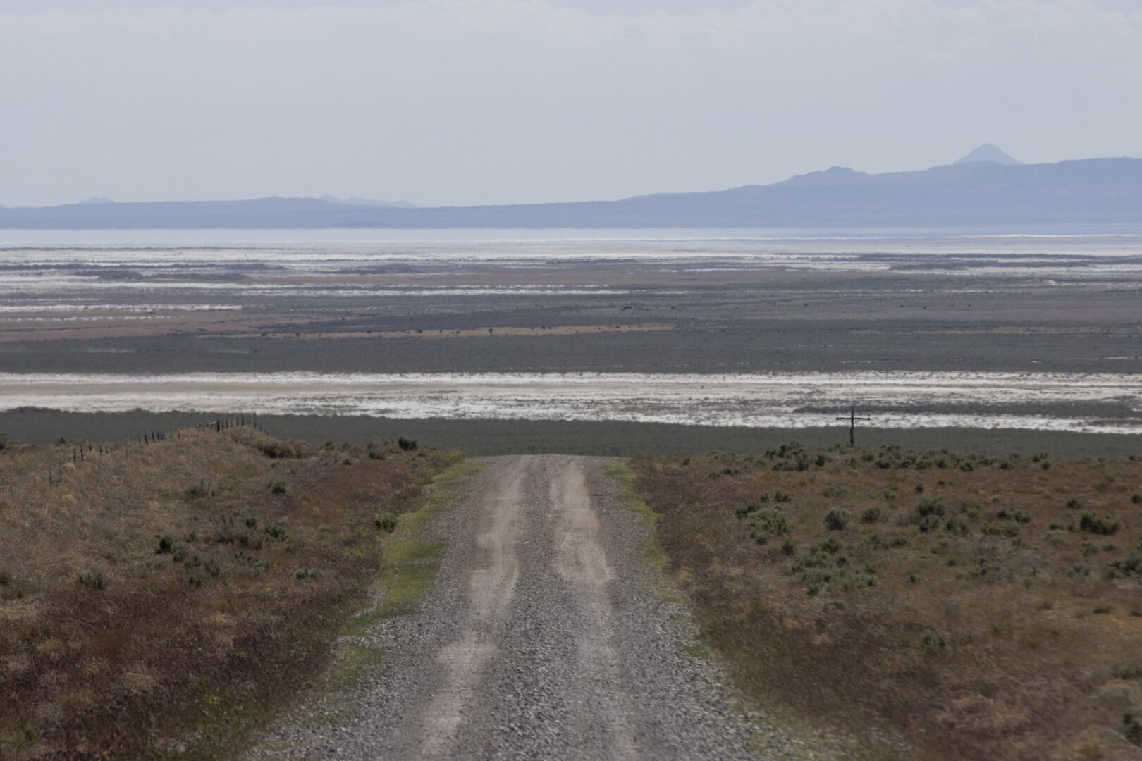 The exposed lake bed of the Great Salt Lake is seen on May 15 from the site where the Stratos Project, a proposed data center, will be built in Utah’s Box Elder County. Supported by celebrity investor Kevin O'Leary, the proposal has met strong opposition from scientists, environmental groups and citizens who fear it could have a potentially devastating impact on wildlife and the water level of the lake.