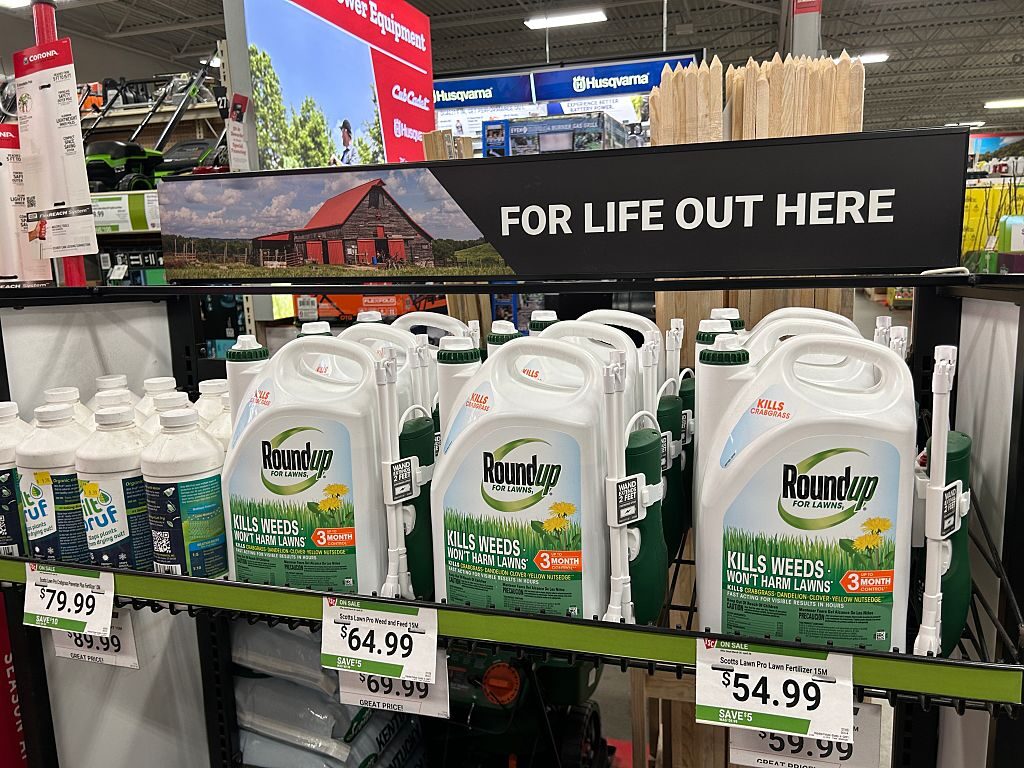 Roundup weed killer is seen in a Tractor Supply Company store in Denver, N.C. earlier this year. (Lindsey Nicholson/UCG/Universal Images Group via Getty Images)