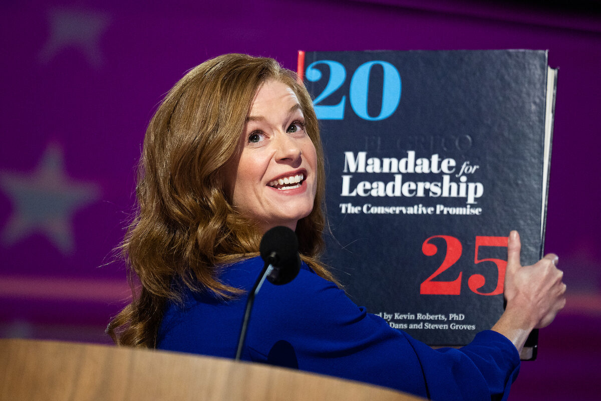 Michigan Democrat Mallory McMorrow, here at the 2024 Democratic convention in Chicago, has ended her Senate bid.