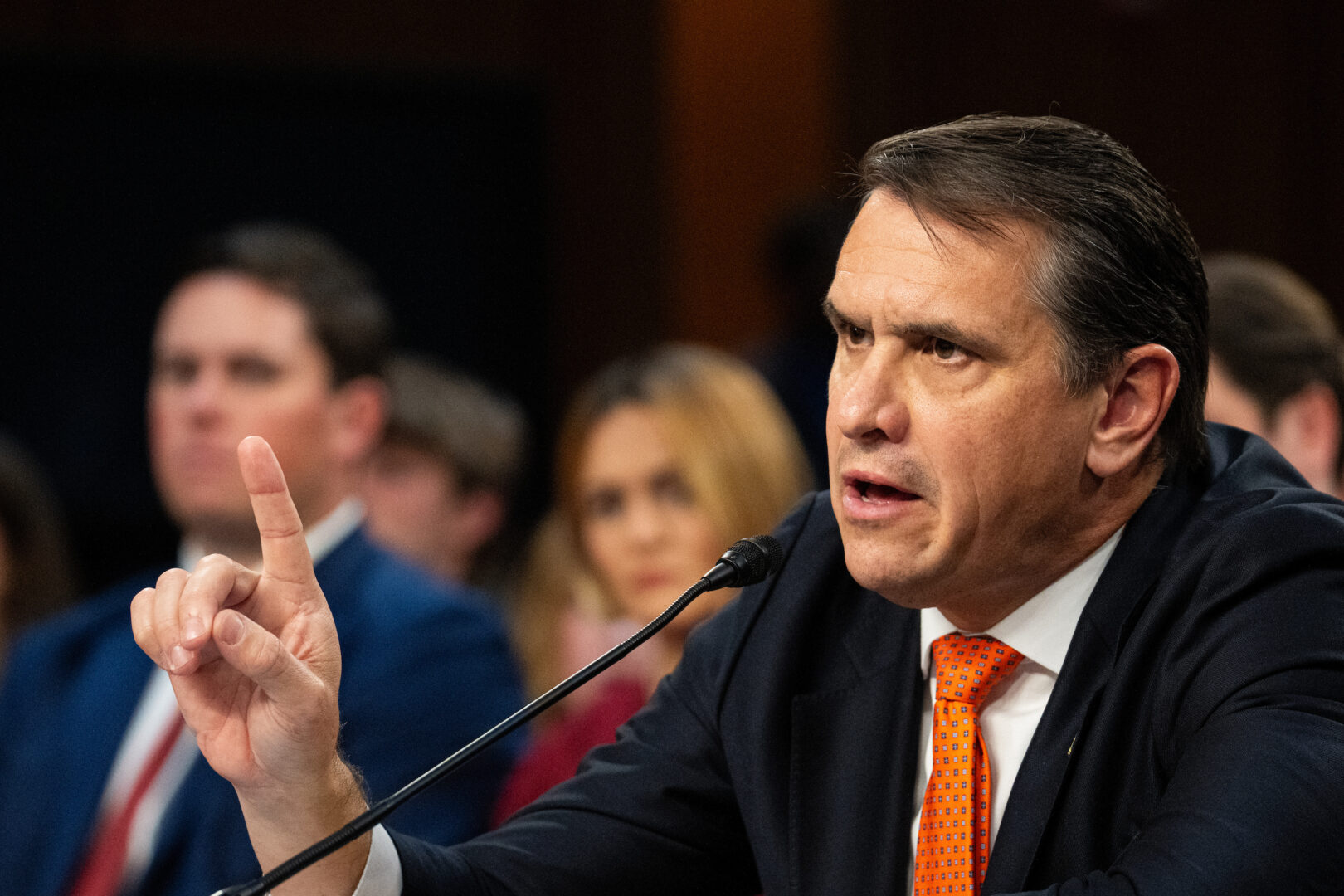 Acting Attorney General Todd Blanche speaks during his confirmation hearing to be attorney general in the Senate Judiciary Committee on Wednesday, July 15, 2026.
