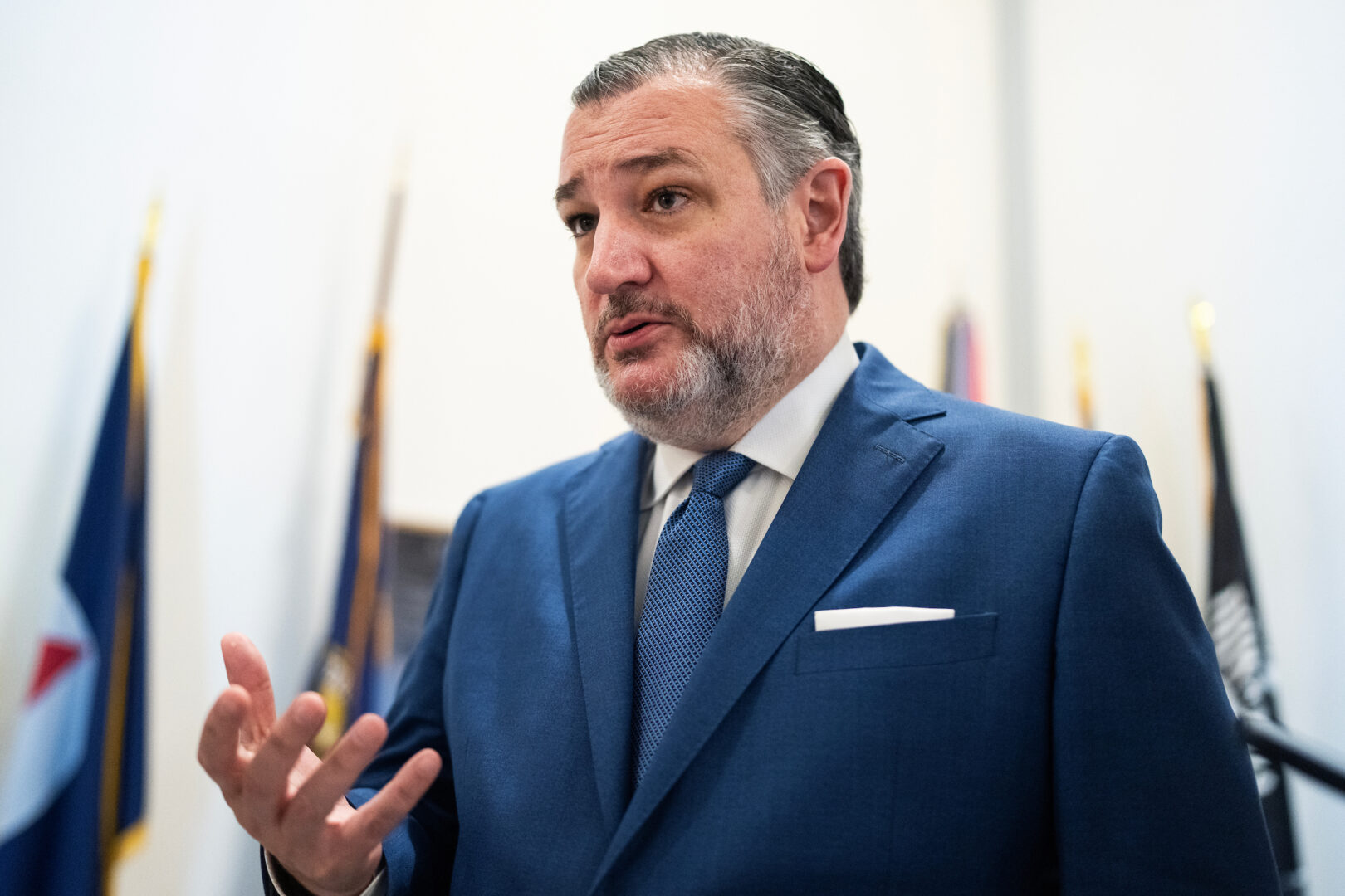 Senate Commerce Chairman Ted Cruz, R-Texas, is seen after a committee roundtable on June 10, 2026. (Tom Williams/CQ Roll Call)