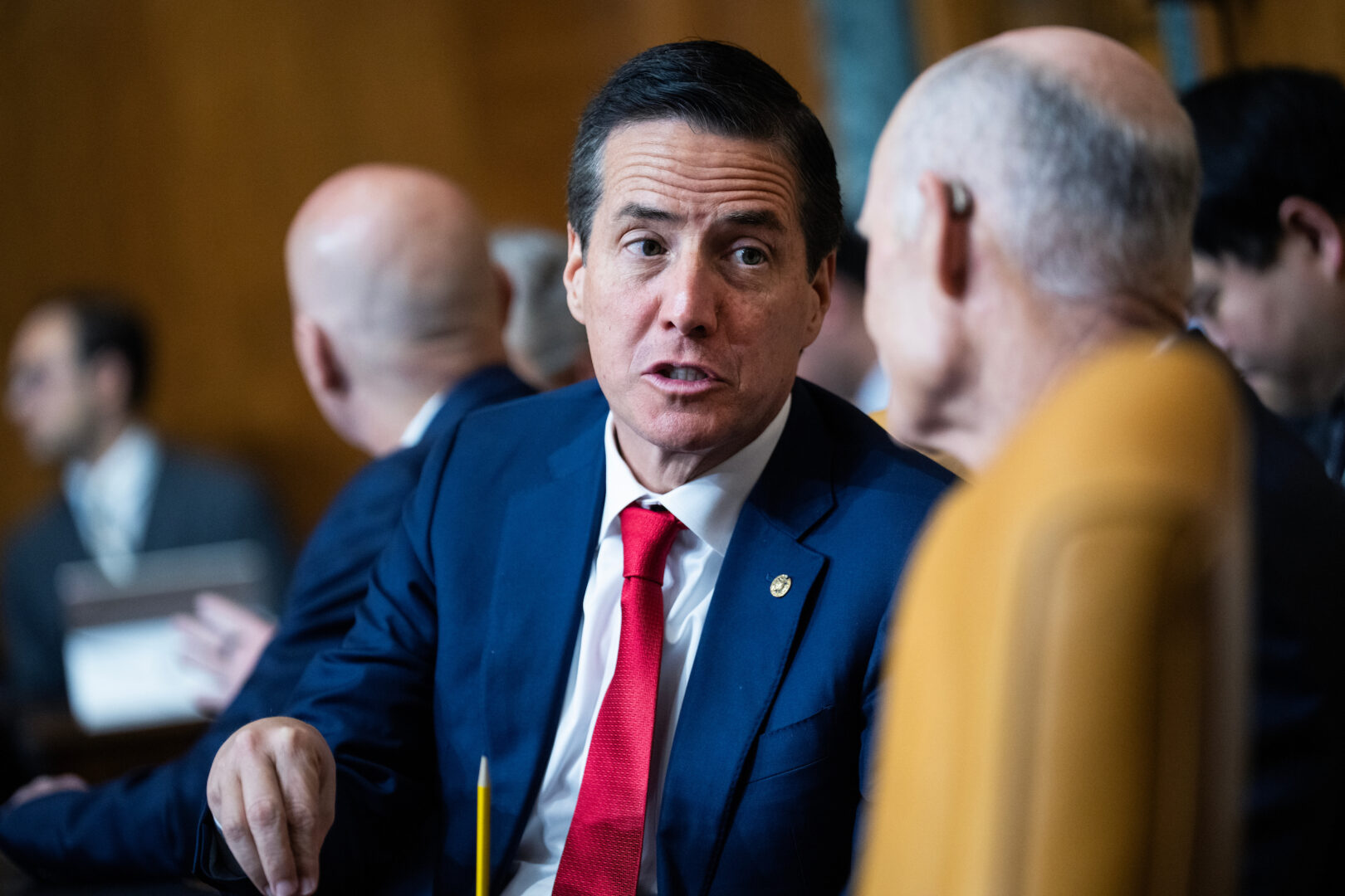 Sen. Bernie Moreno, R-Ohio, attends a Senate Budget Committee markup in the Dirksen Senate Office Building on Wednesday.