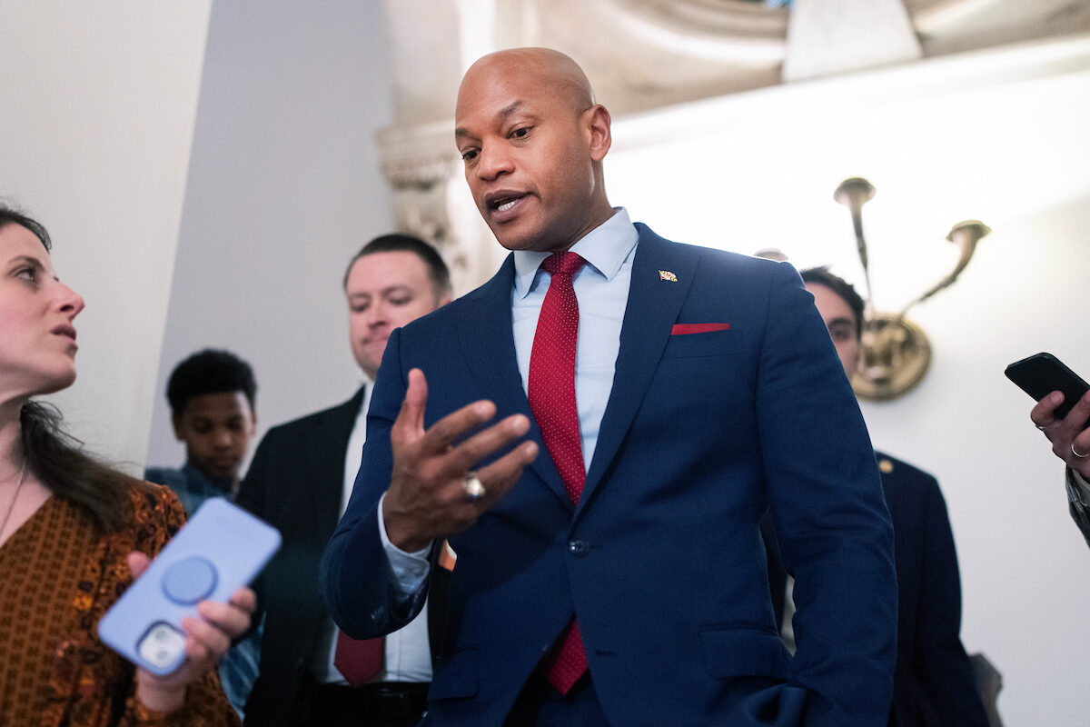 Maryland Gov. Wes Moore, here at the U.S. Capitol in January, has pushed for a redraw of the state's congressional map. (Tom Williams/CQ Roll Call)