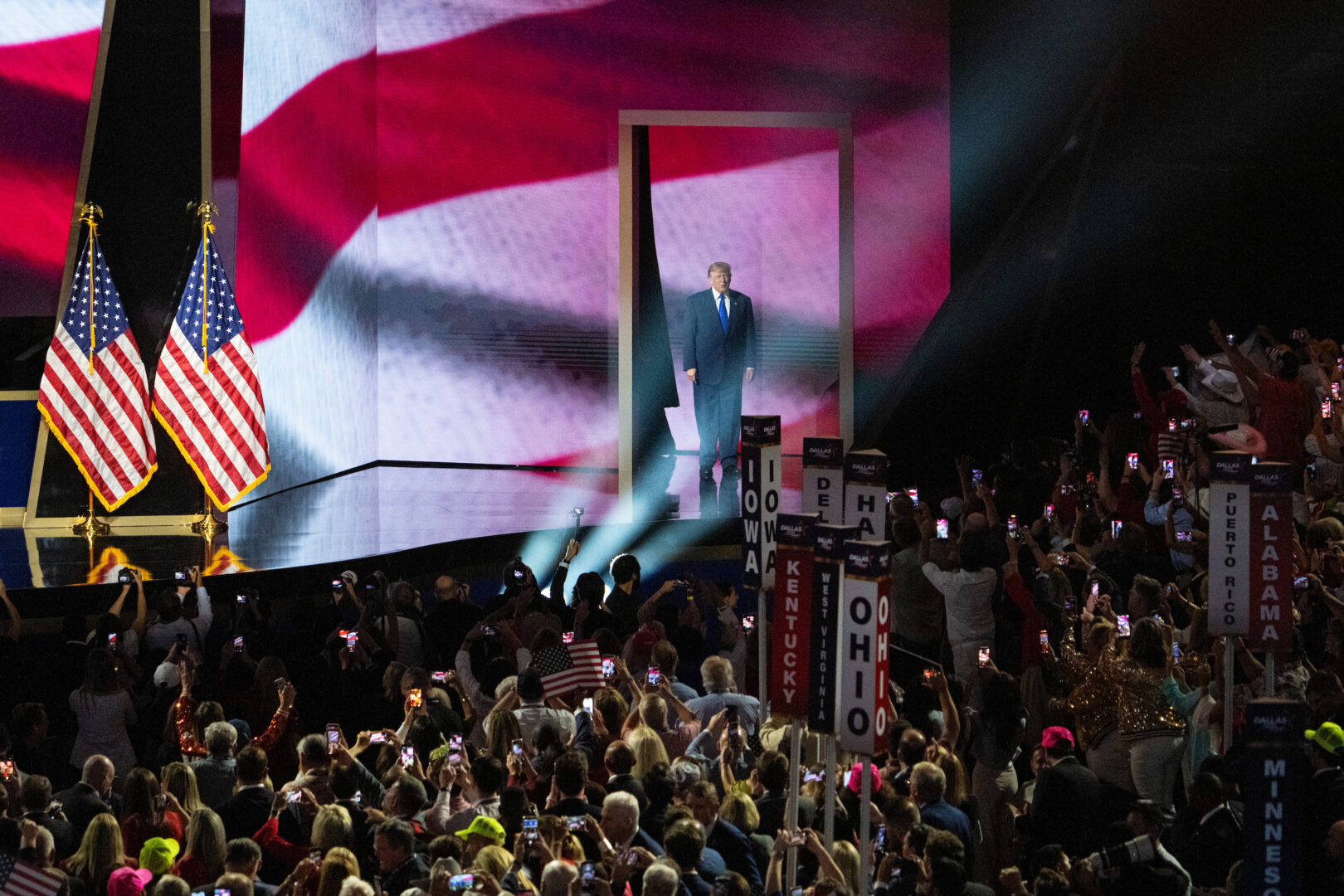 President Donald Trump arrives to speak to the Republican midterm convention in Dallas on Sept. 9. (Bill Clark/CQ Roll Call)