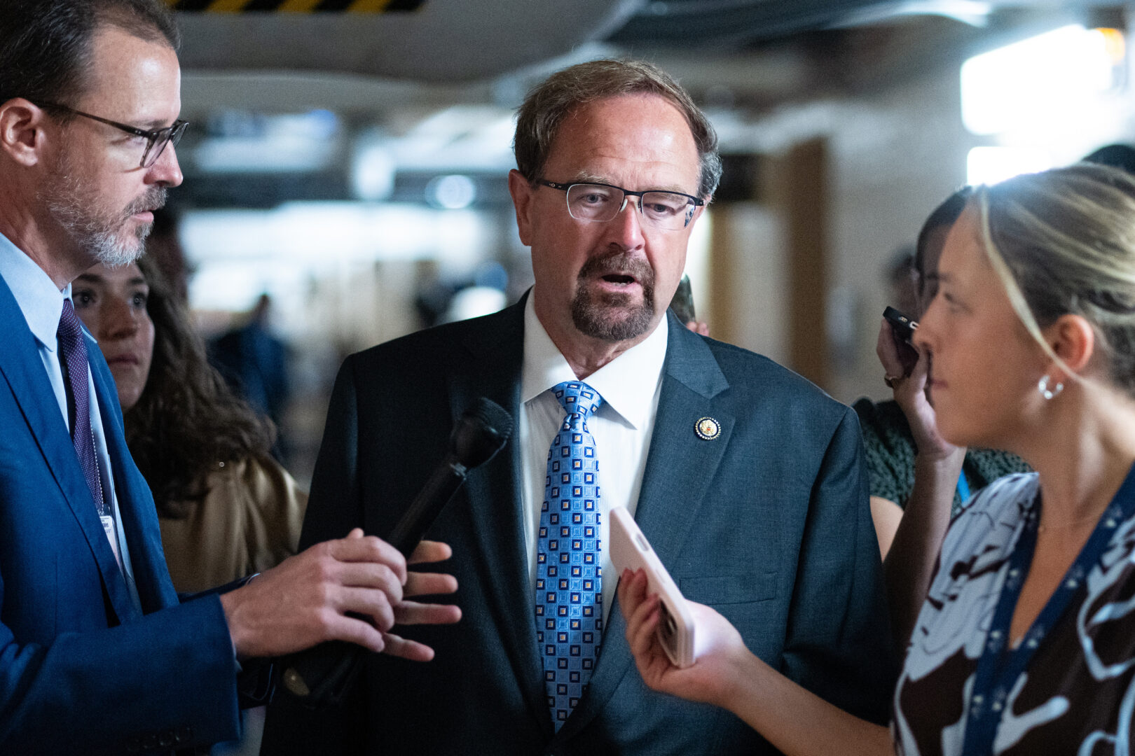 Rep. Chuck Edwards, R-N.C, arrives for a House Republican Conference meeting in the Capitol on Tuesday.