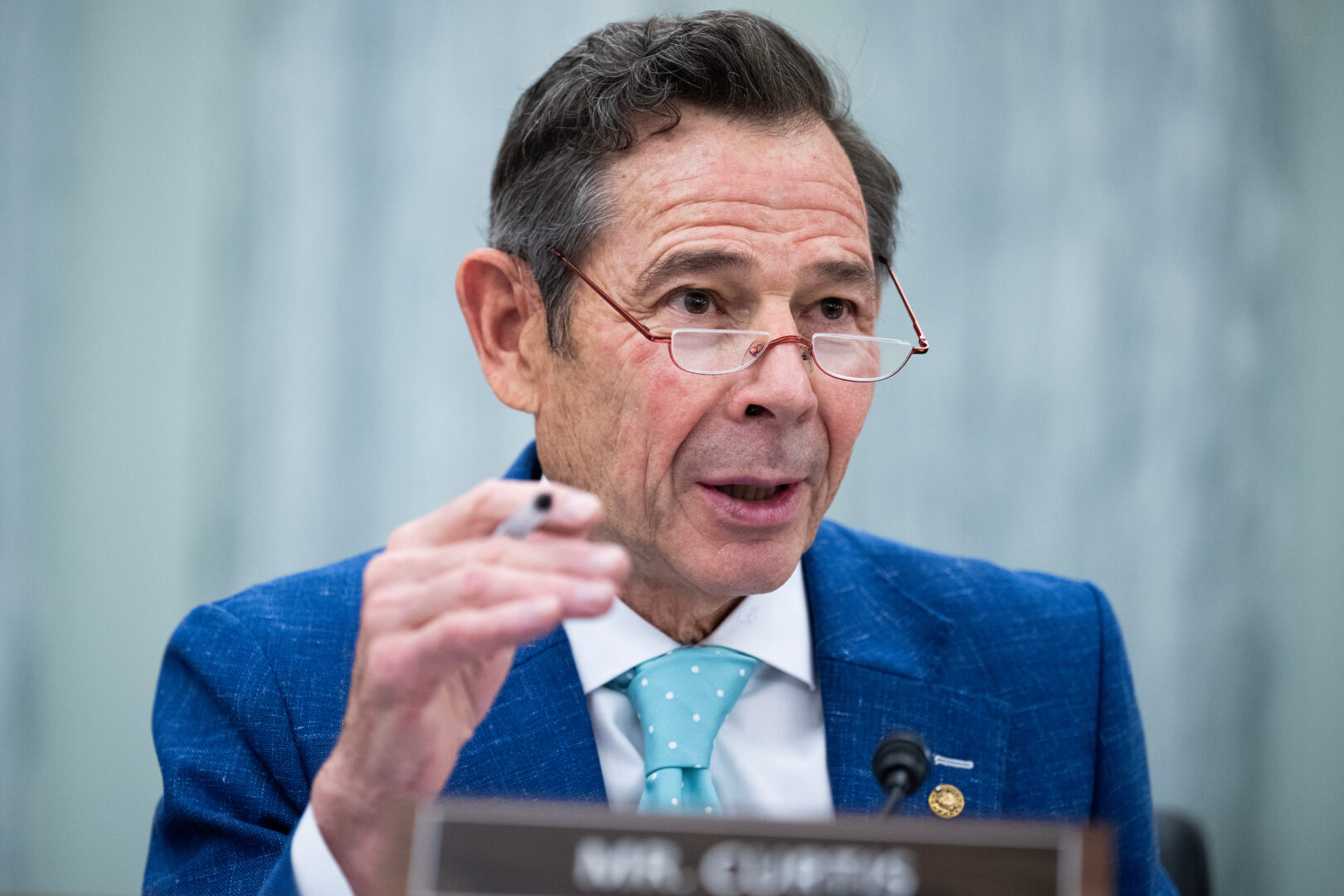 Sen. John Curtis, seen here at a hearing in April, wants the Judiciary Committee to probe “the use of presidential family relationships for private financial benefit, preferential treatment, or access by domestic and foreign interests.”
