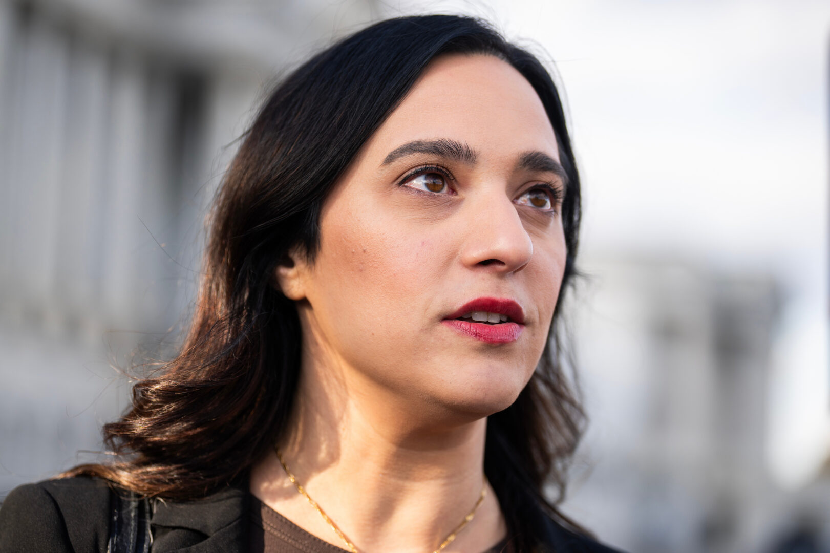 Rep. Yassamin Ansari attends a rally with House Democrats on the steps of the Capitol last fall. The Arizonan is currently the youngest woman serving in Congress.   